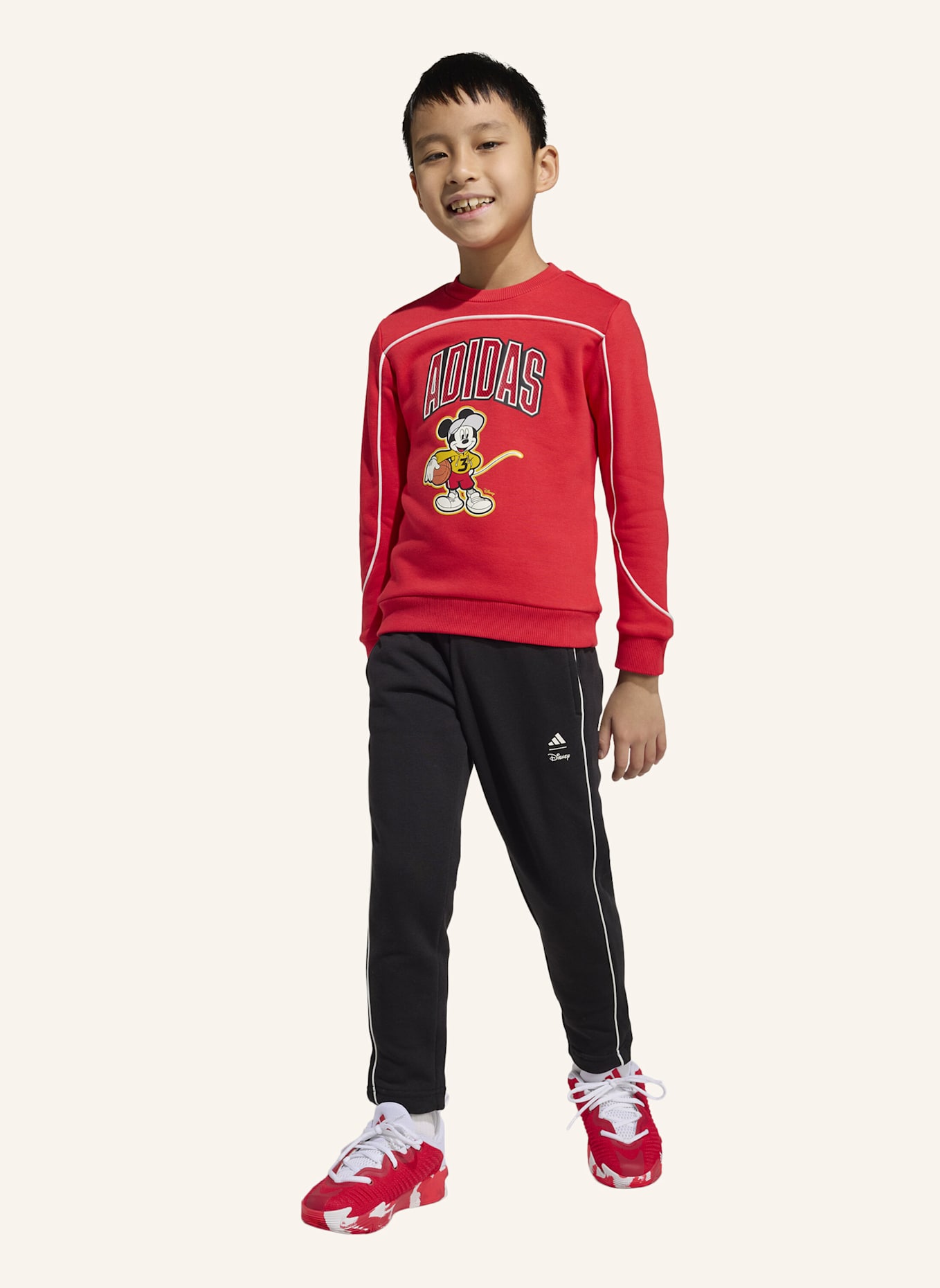 adidas ADIDAS DISNEY MICKY MAUS JOGGINGANZUG: ROT/ WEISS