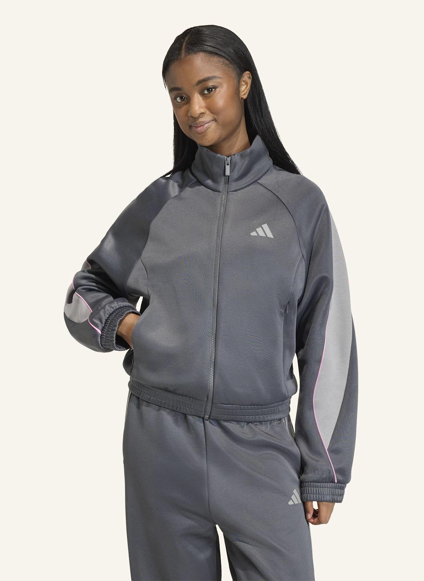 adidas STADIUM TRAININGSJACKE: GRAU/ ROSA