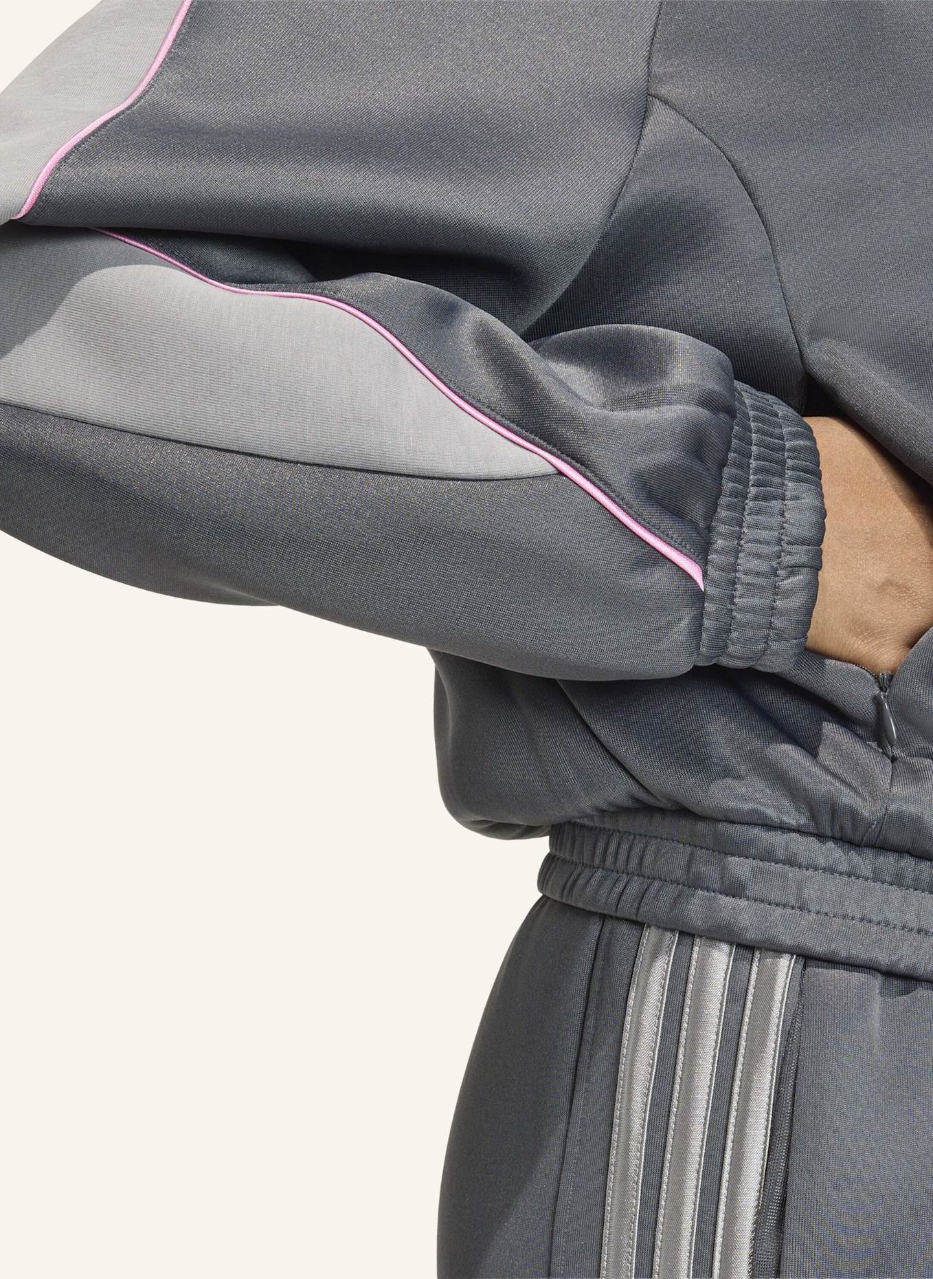 adidas STADIUM TRAININGSJACKE: GRAU/ ROSA