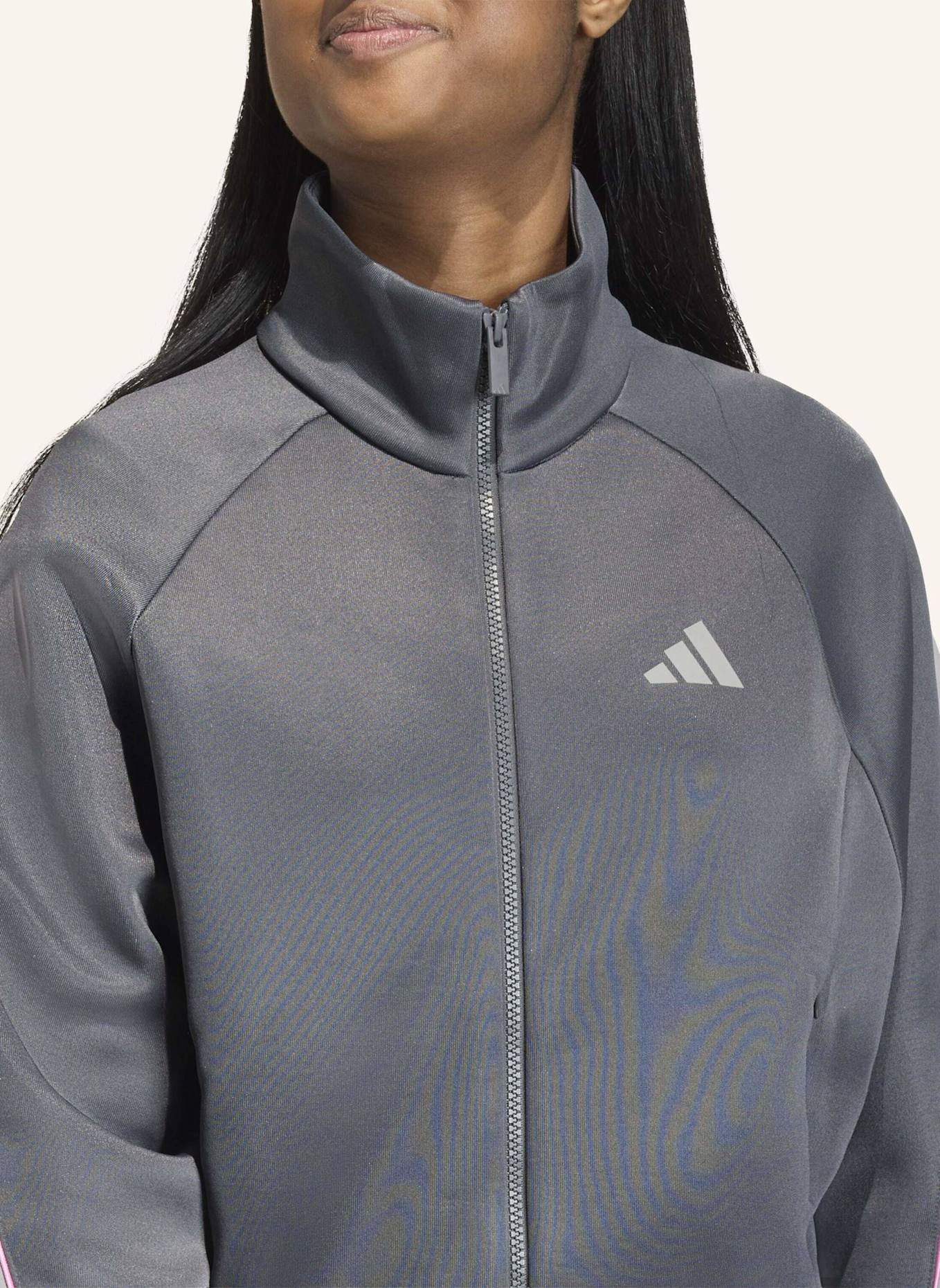 adidas STADIUM TRAININGSJACKE: GRAU/ ROSA