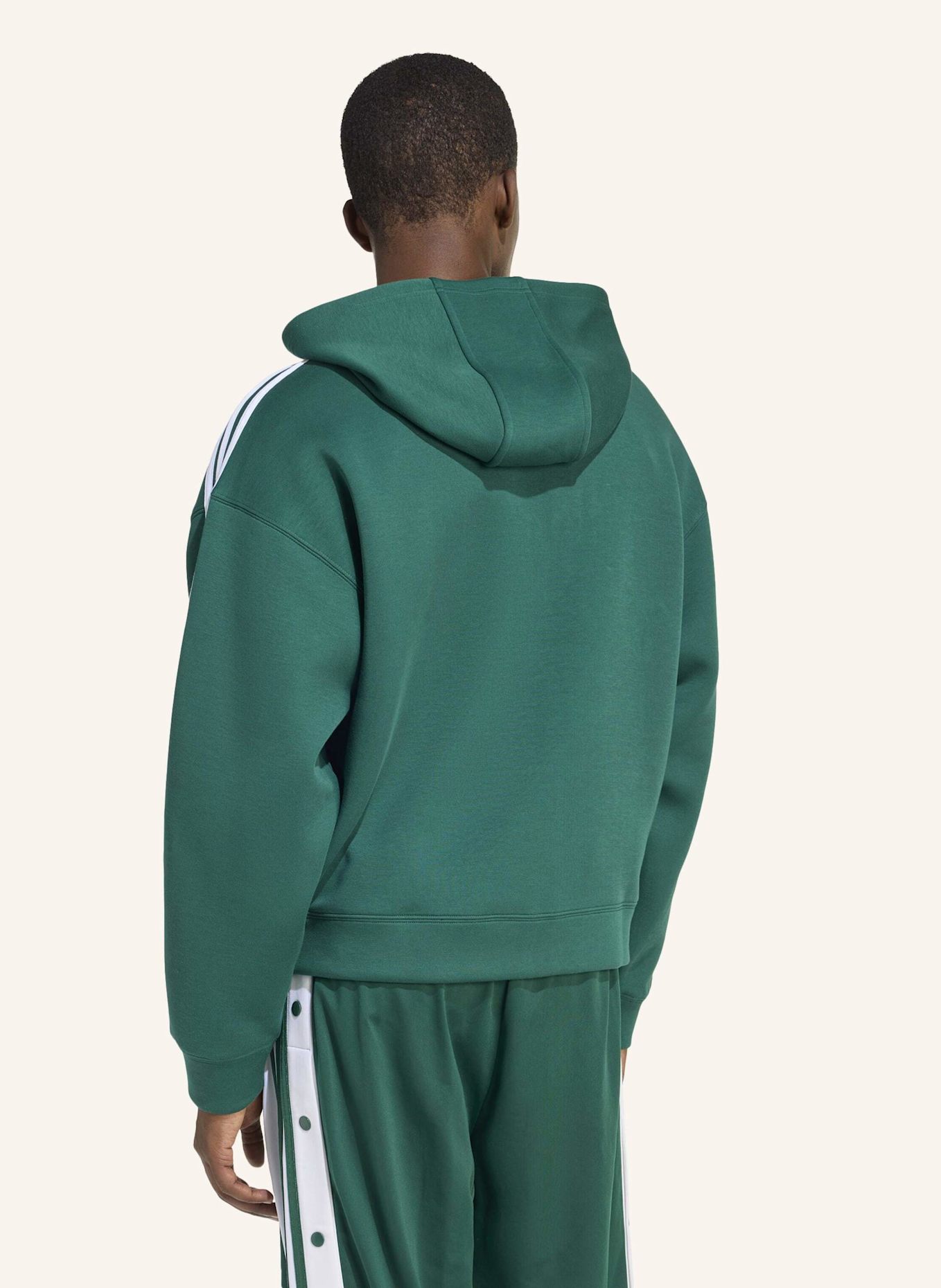 adidas Originals ADIDAS ADICOLOR SPACER KAPUZENJACKE, OVERSIZED: GRÜN
