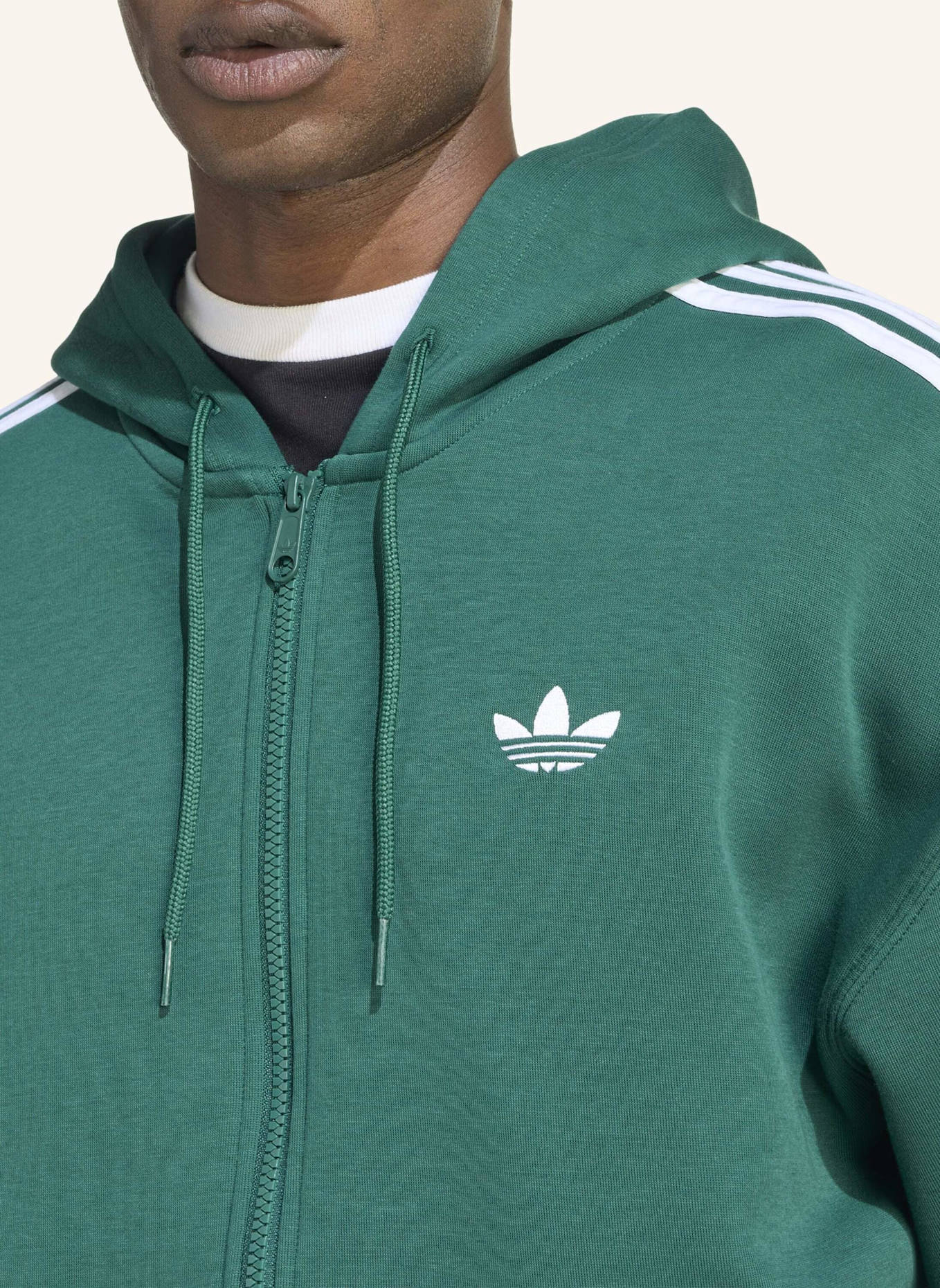 adidas Originals ADIDAS ADICOLOR SPACER KAPUZENJACKE, OVERSIZED: GRÜN