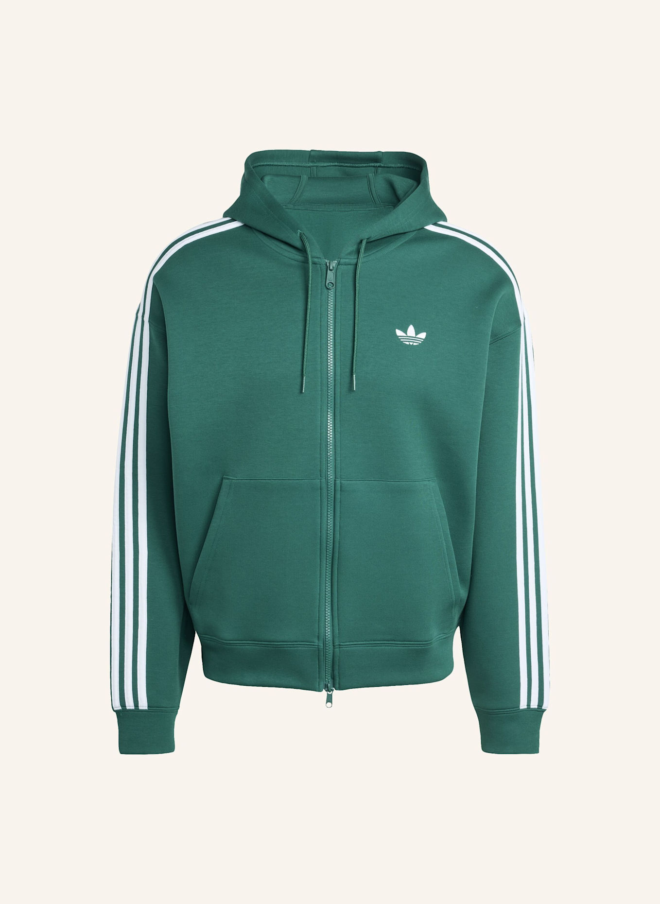 adidas Originals ADIDAS ADICOLOR SPACER KAPUZENJACKE, OVERSIZED: GRÜN