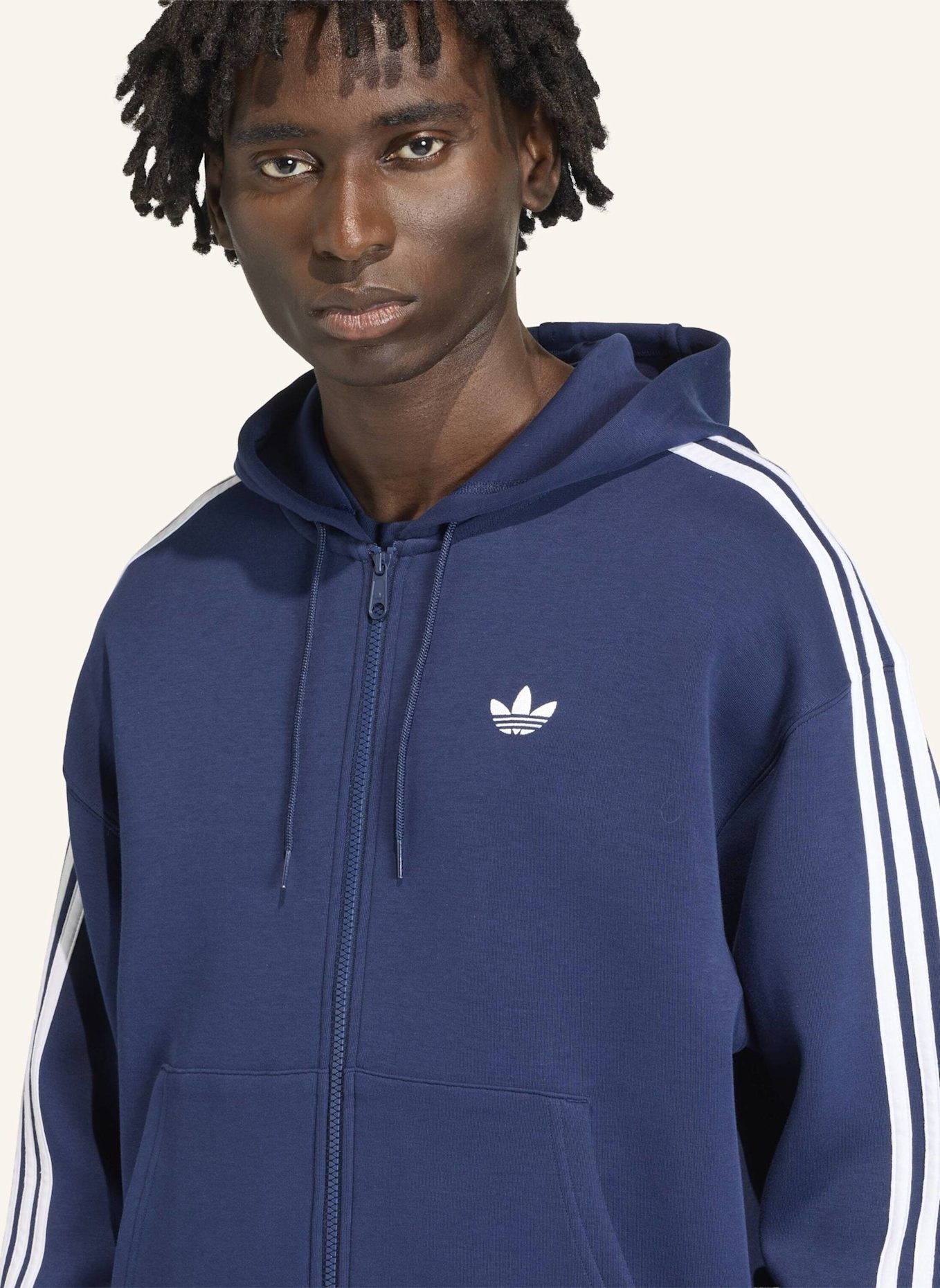 adidas Originals ADIDAS ADICOLOR SPACER KAPUZENJACKE, OVERSIZED: BLAU
