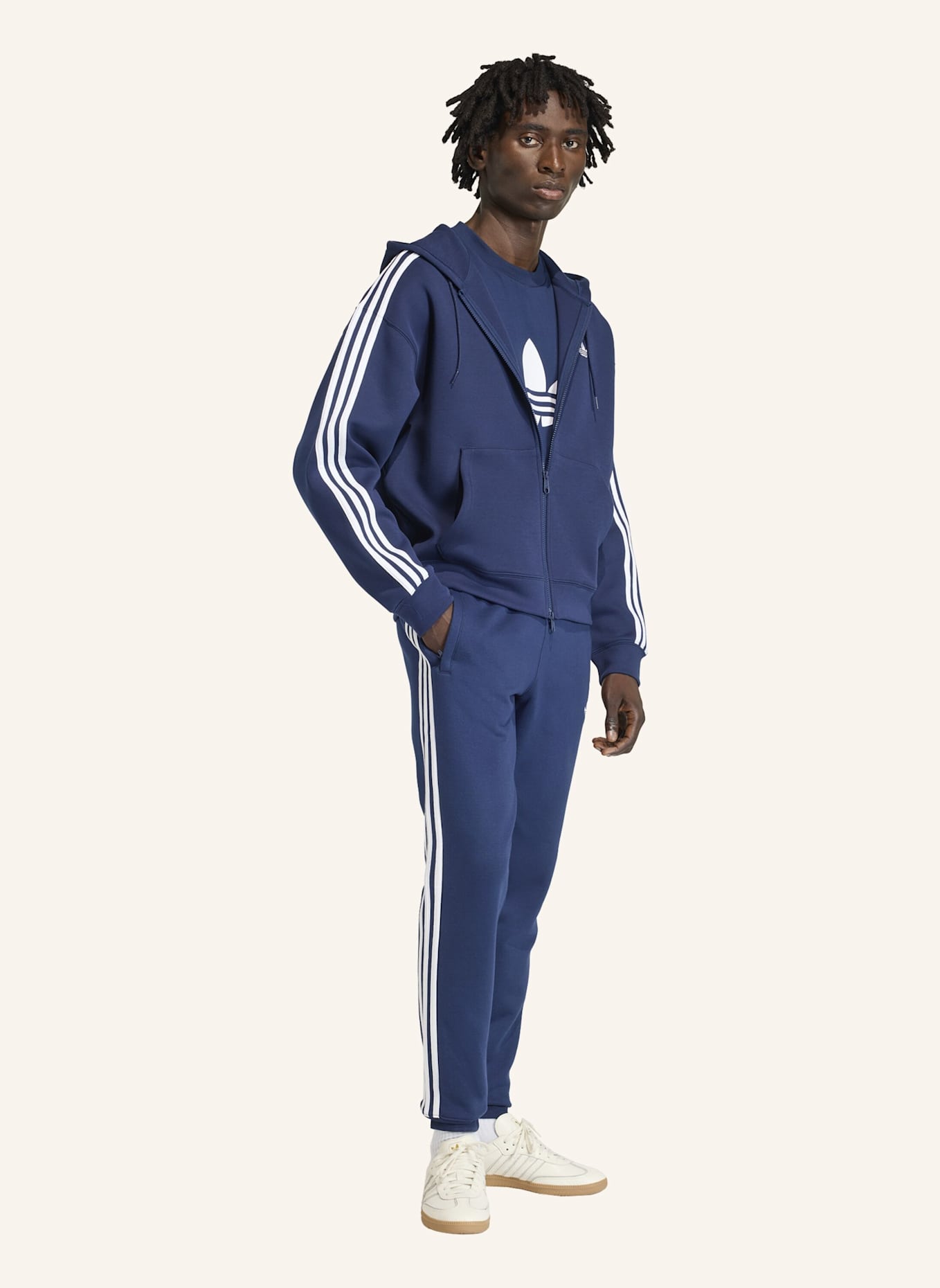 adidas Originals ADIDAS ADICOLOR SPACER KAPUZENJACKE, OVERSIZED: BLAU