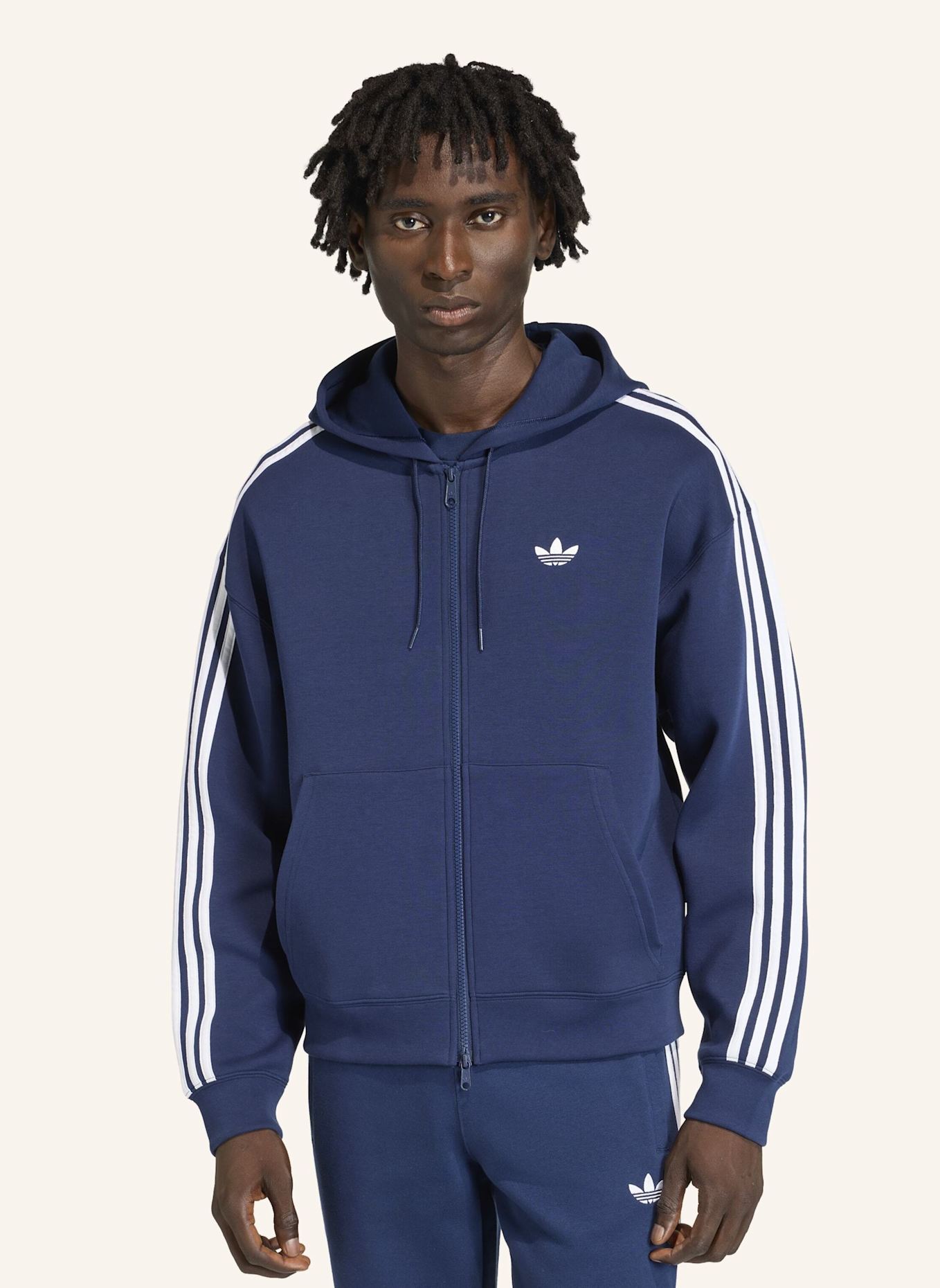 adidas Originals ADIDAS ADICOLOR SPACER KAPUZENJACKE, OVERSIZED: BLAU
