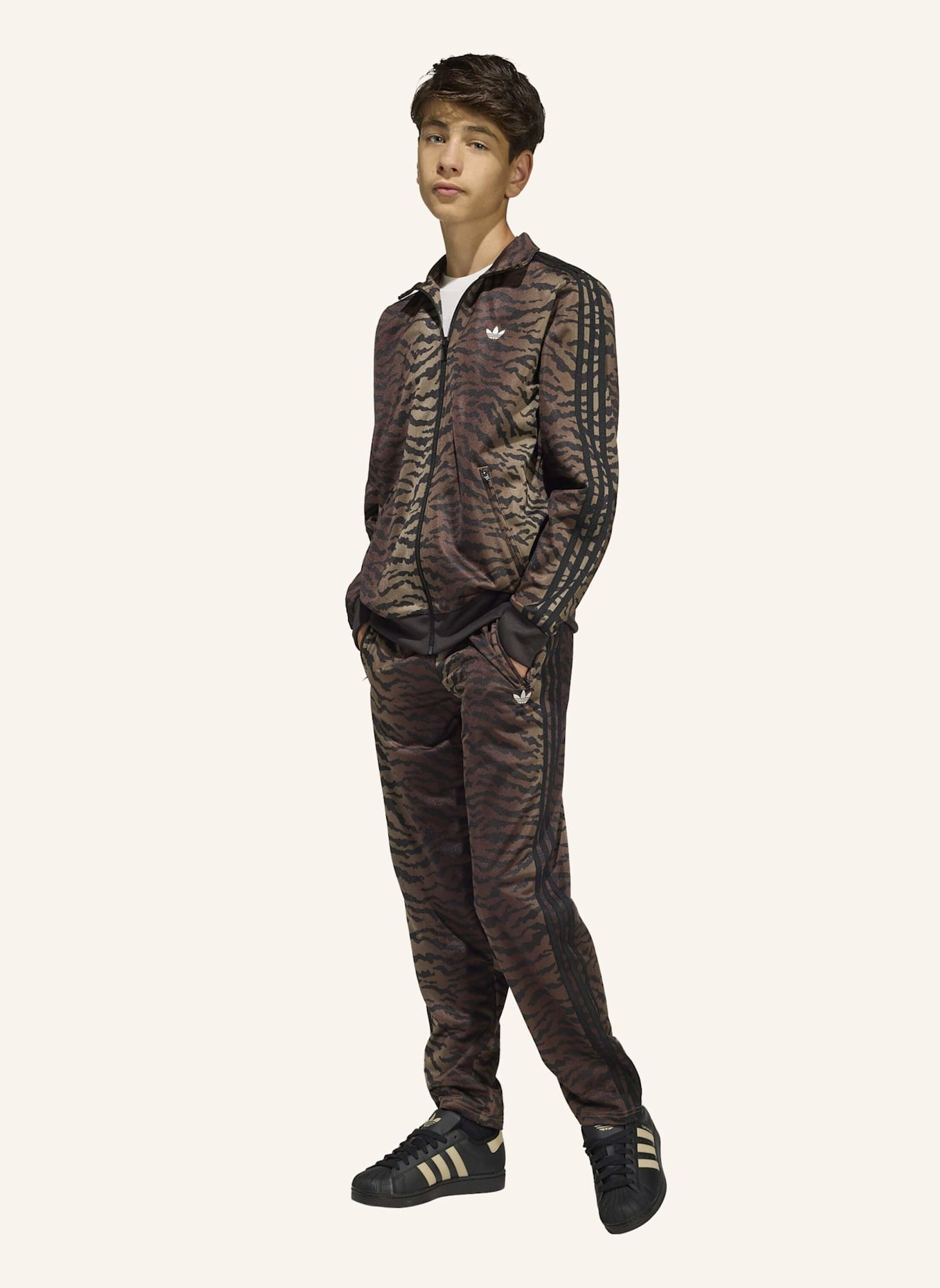 adidas Originals FIREBIRD LOOSE AOP TOP: BRAUN