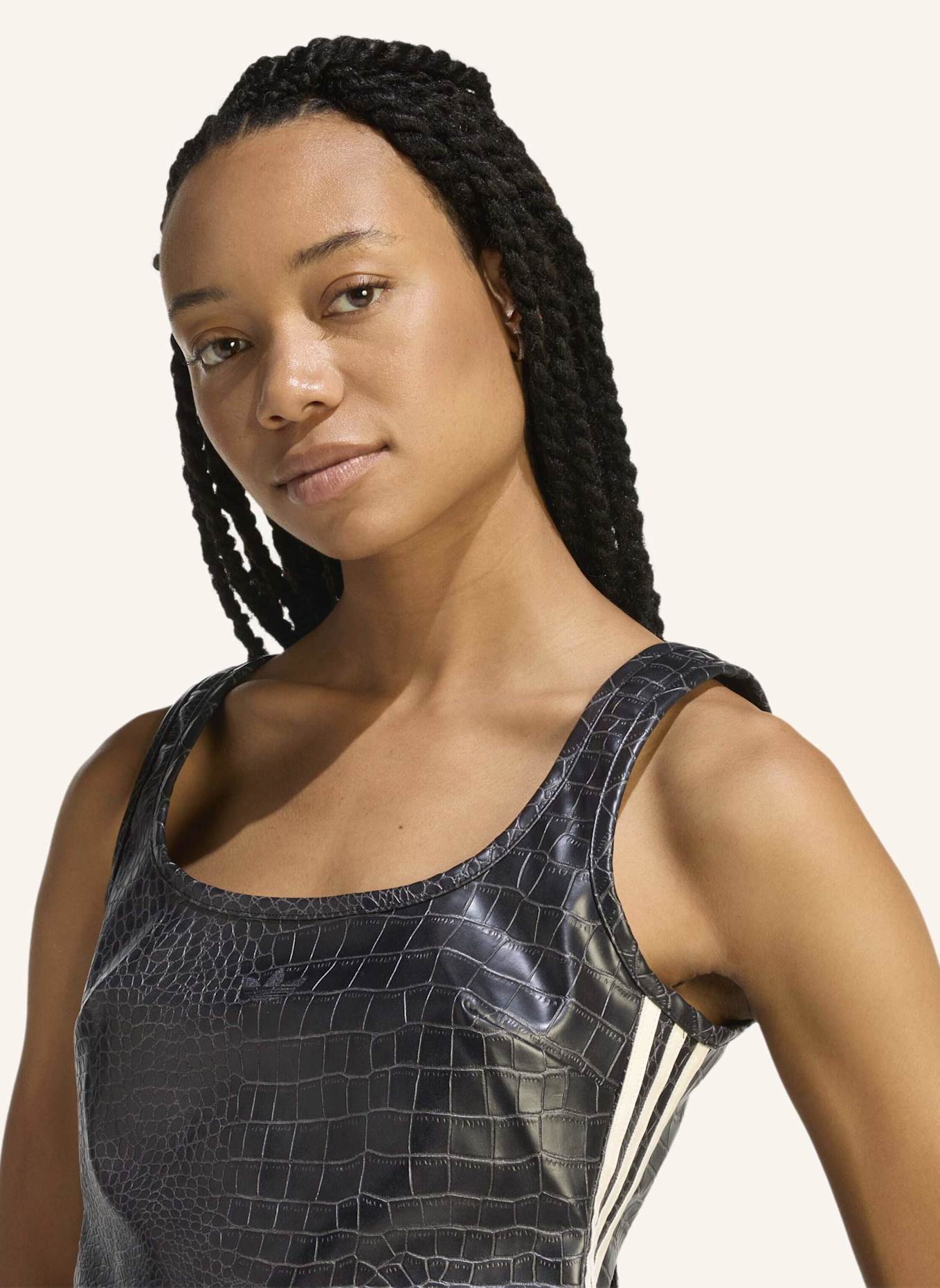 adidas Originals Top in Lederoptik: SCHWARZ