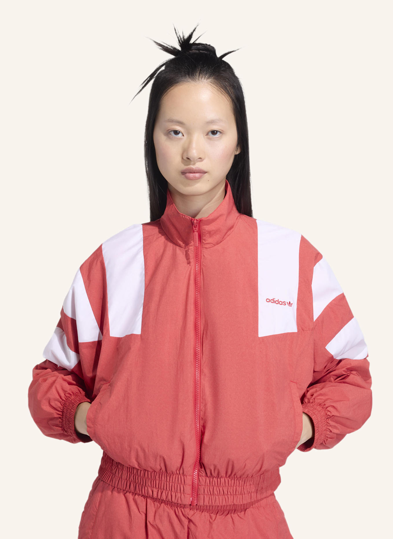 adidas Originals BLOCKED WASHED ZIPPED TRACKTOP: ROT