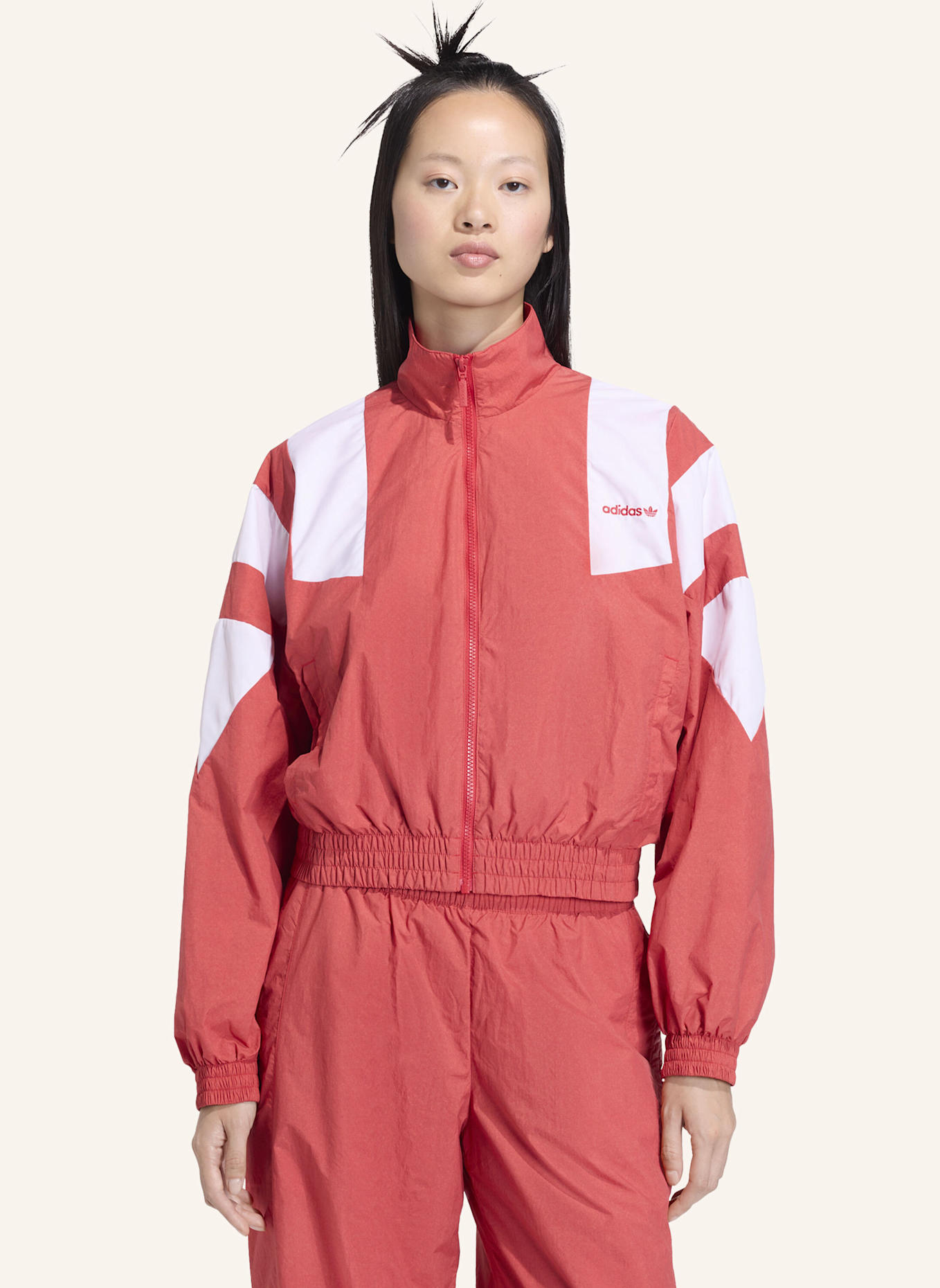 adidas Originals BLOCKED WASHED ZIPPED TRACKTOP: ROT