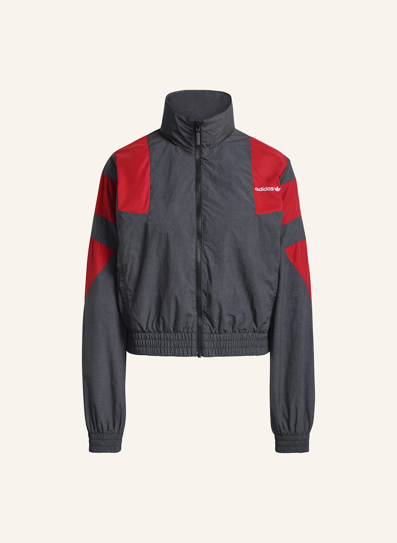 adidas Originals BLOCKED WASHED ZIPPED TRACKTOP: SCHWARZ