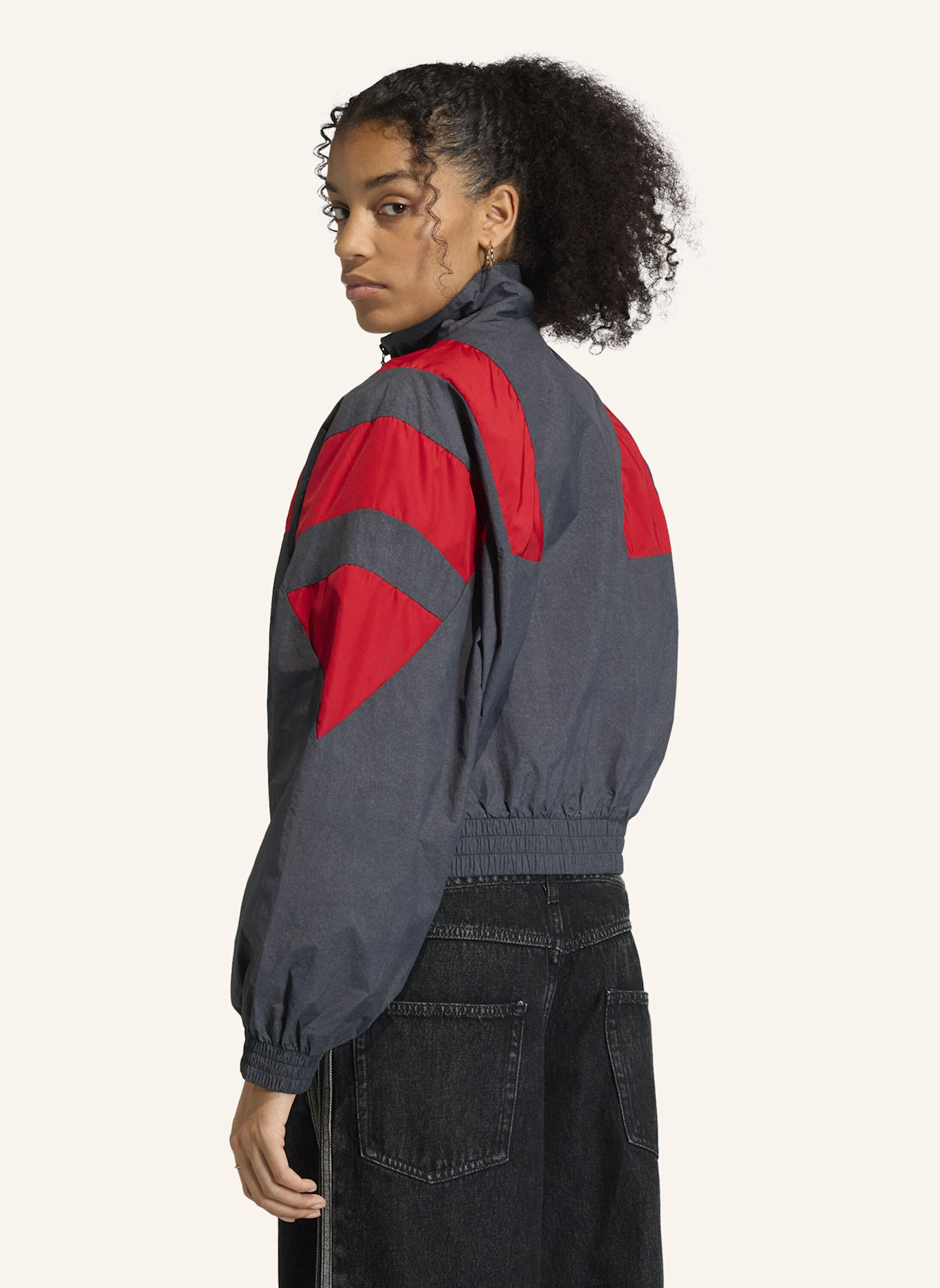 adidas Originals BLOCKED WASHED ZIPPED TRACKTOP: SCHWARZ