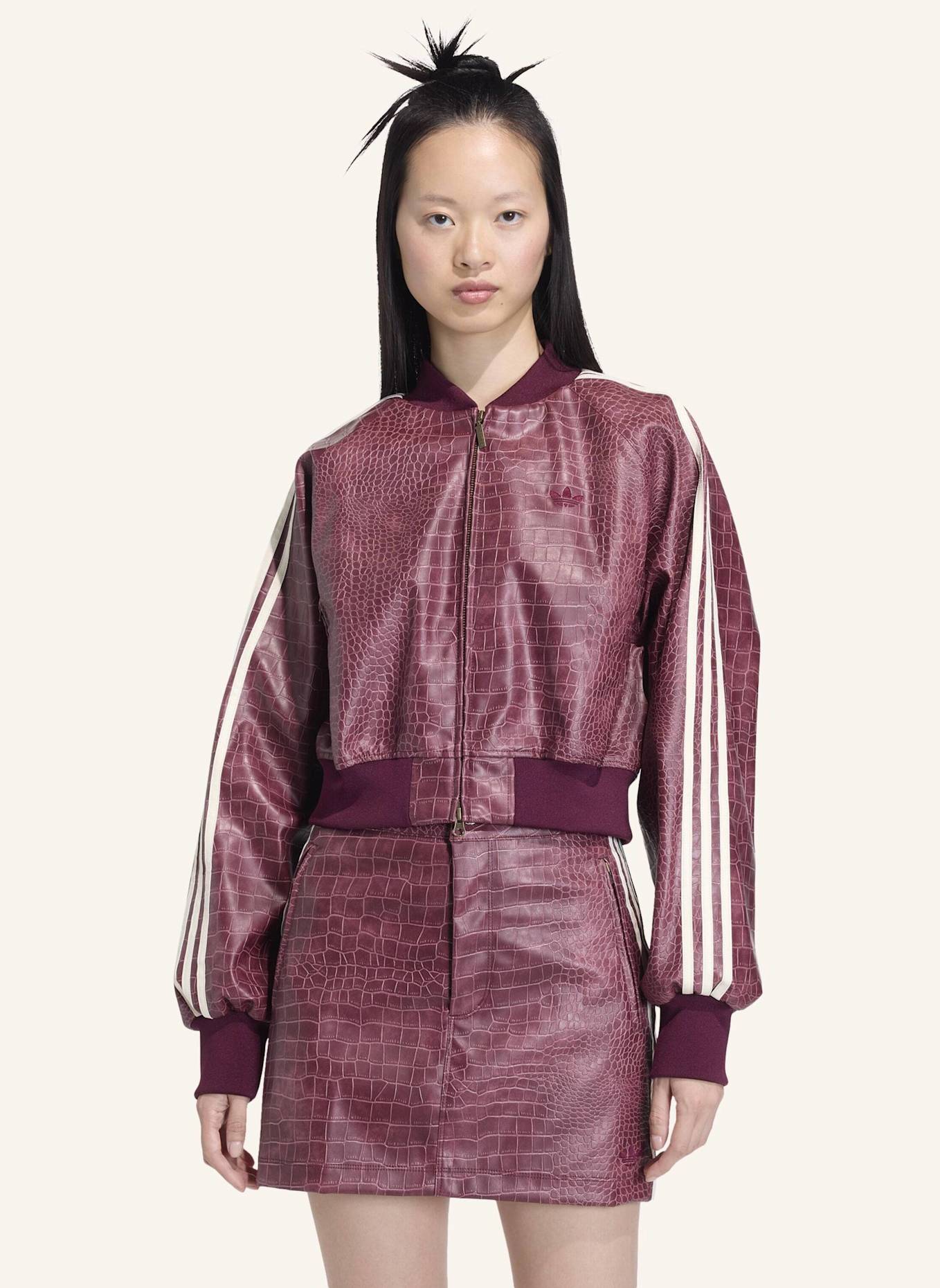 adidas Originals Blouson SST PLEATHER in Lederoptik: ROT