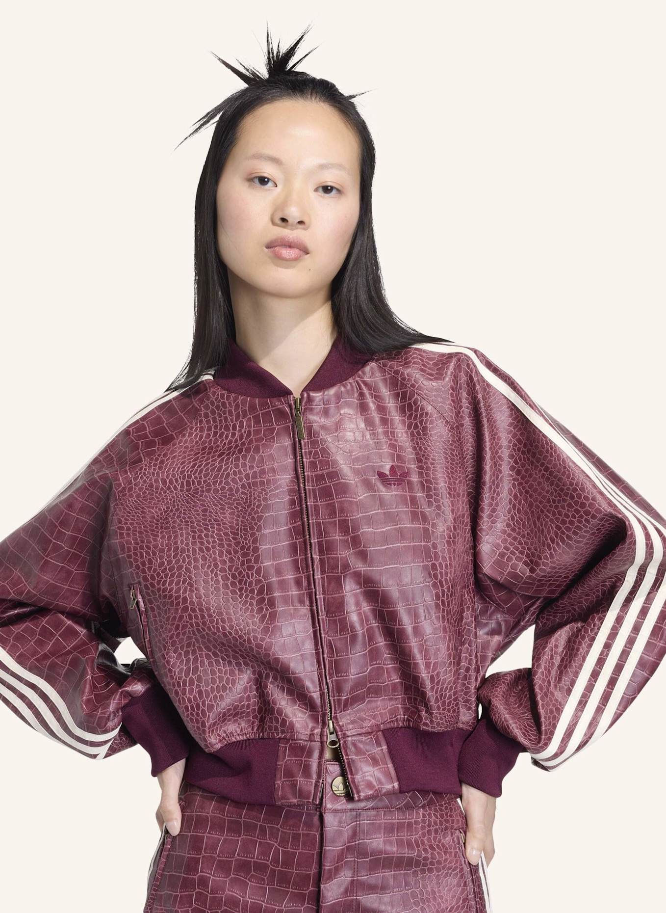 adidas Originals Blouson SST PLEATHER in Lederoptik: ROT