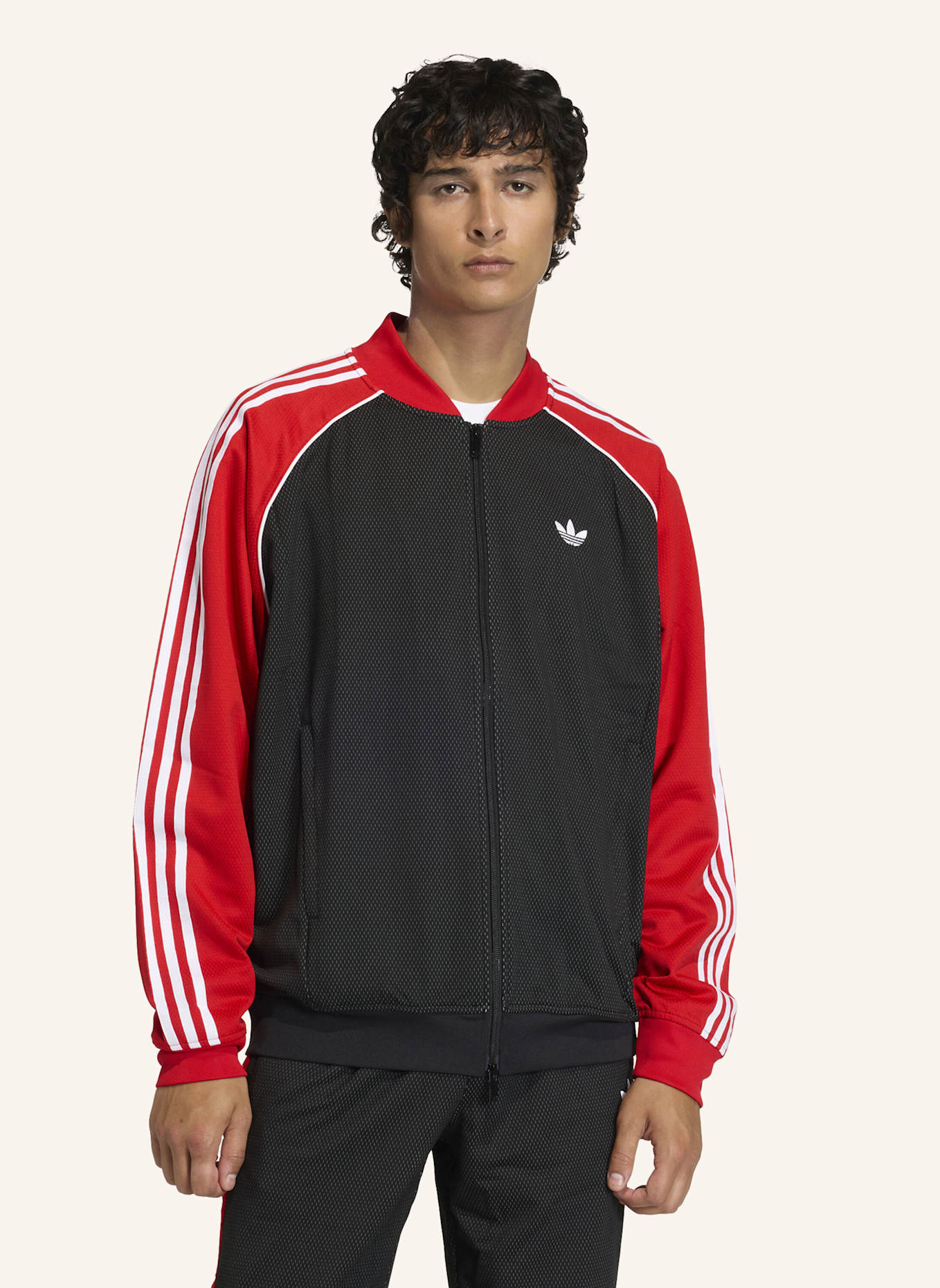adidas Originals LOOSE MESH TRACKTOP: SCHWARZ
