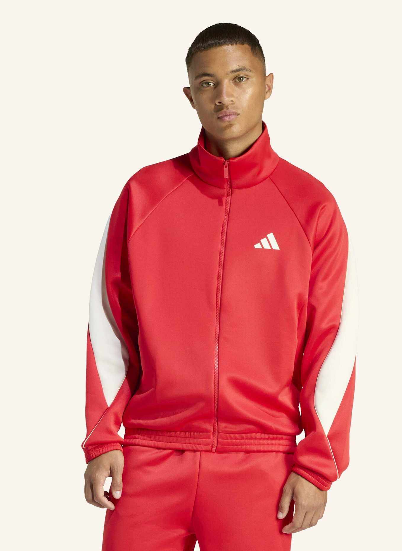 adidas STADIUM TRAININGSJACKE: ROT/ WEISS/ BEIGE