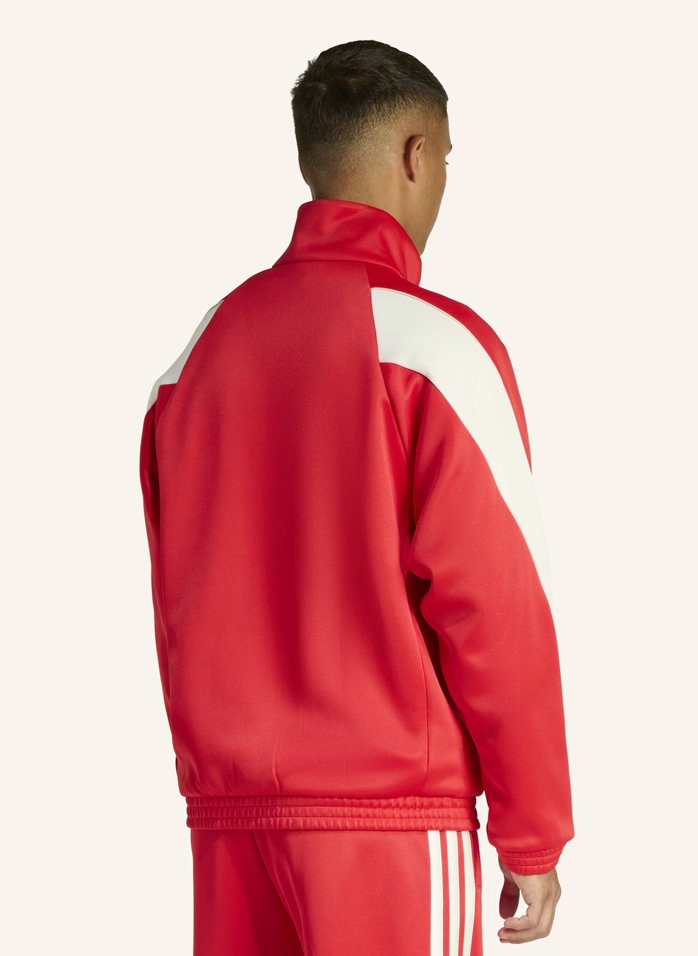 adidas STADIUM TRAININGSJACKE: ROT/ WEISS/ BEIGE