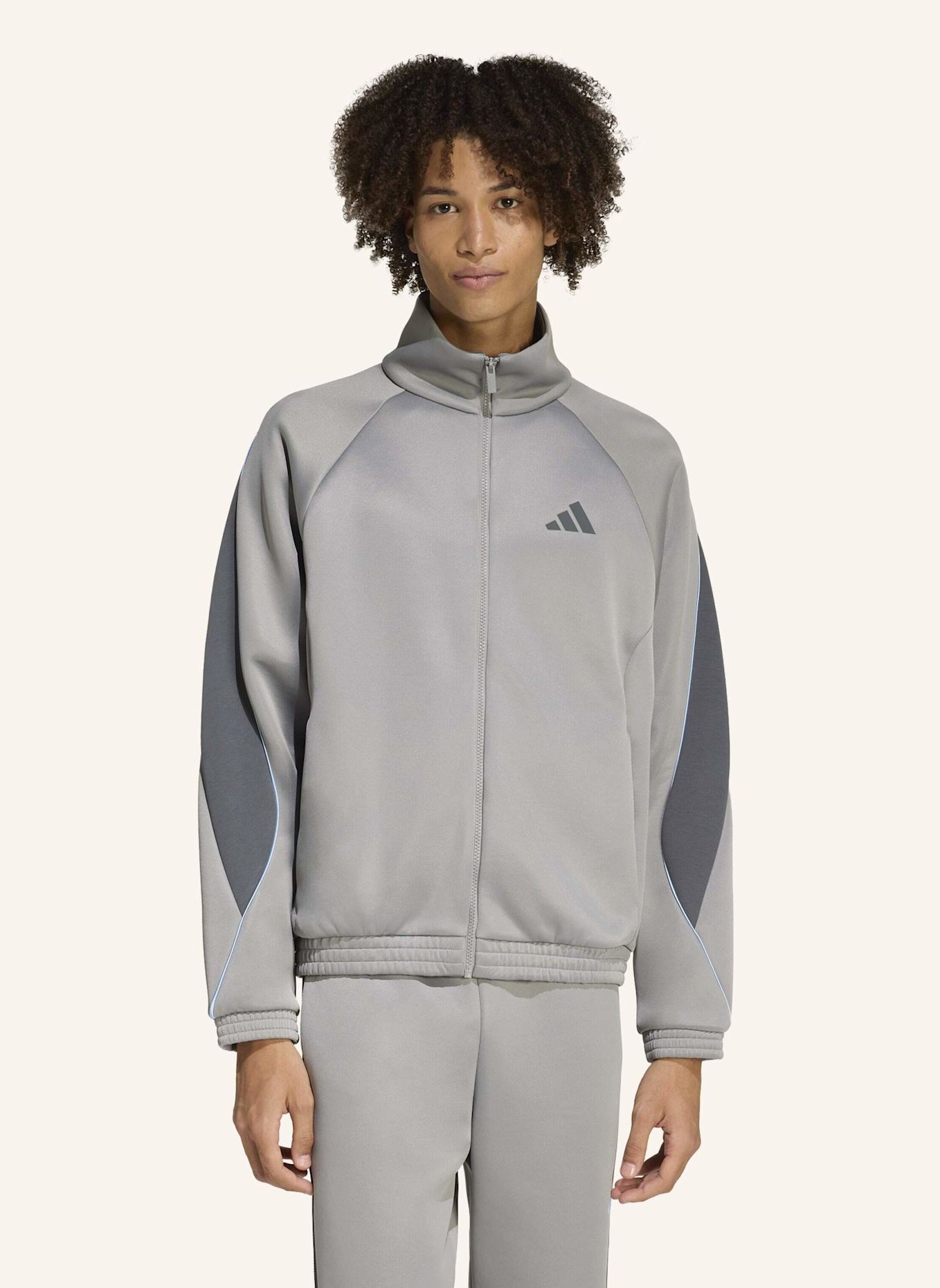 adidas STADIUM TRAININGSJACKE: GRAU/ BLAU