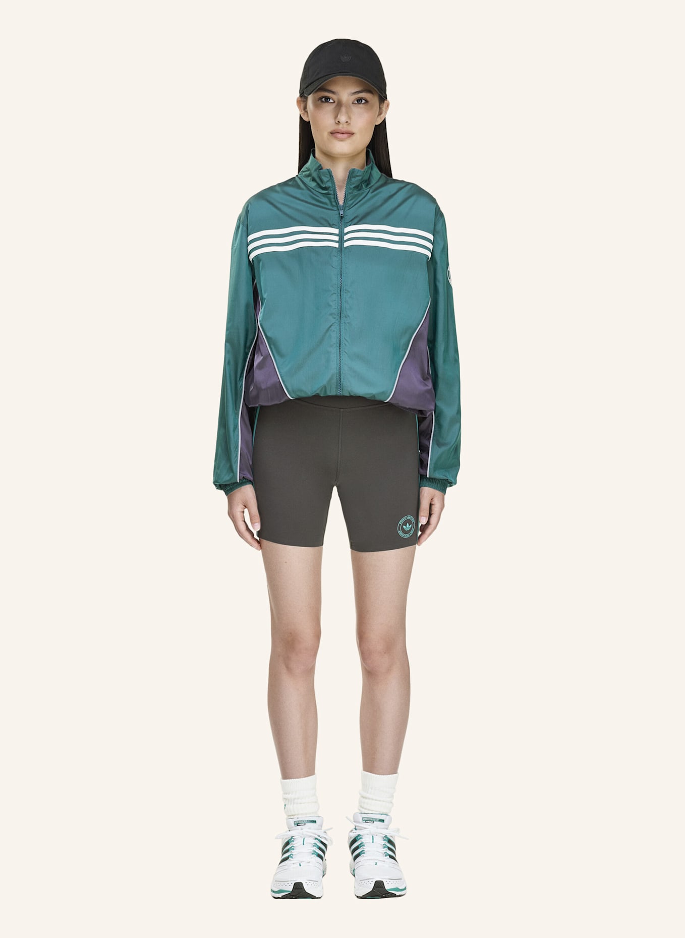 adidas Originals SPORTY & RICH SHORT LEGGINGS: GRAU