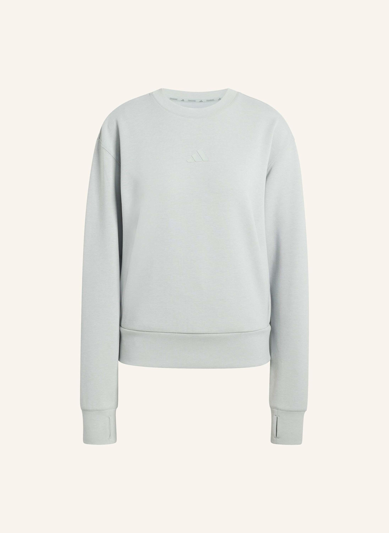 adidas FÜR DAS TRAINING ENTWORFENES WARM-UP SWEATSHIRT MIT RUNDHALSAUSSCHNITT: GRÜN