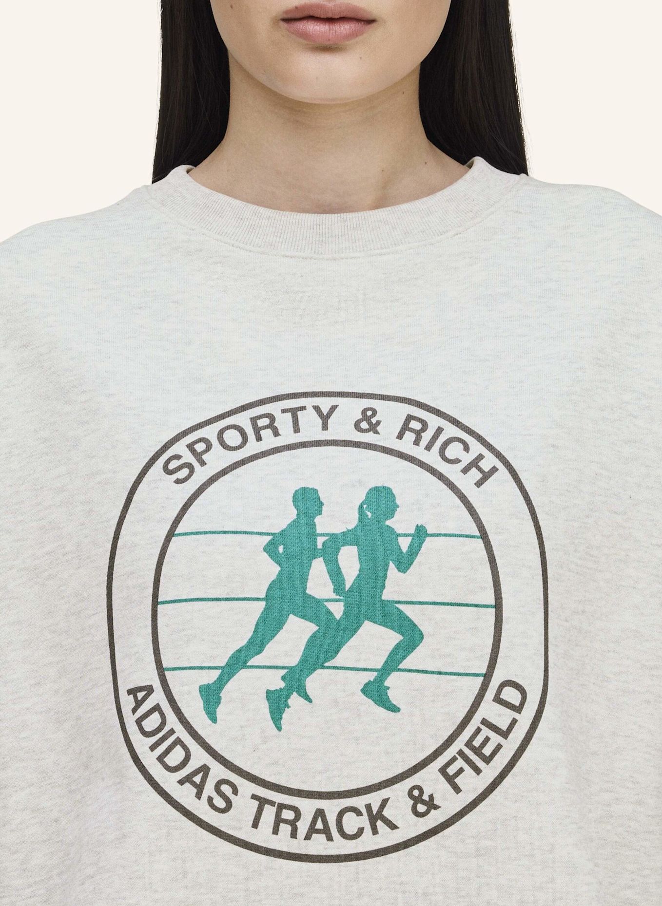 adidas Originals SPORTY & RICH PULLOVER: GRAU