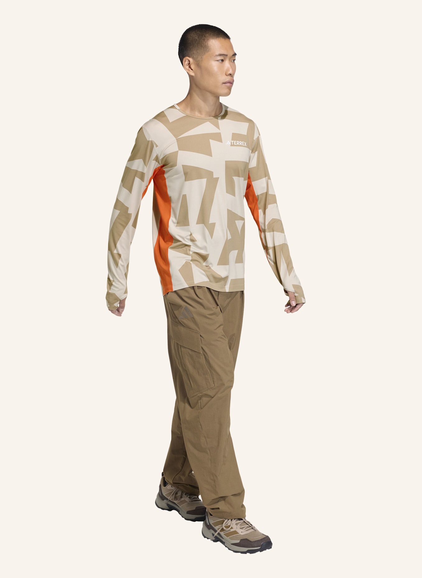 adidas TERREX MULTI SYNTHETIC BASELAYER LONGSLEEVE: BEIGE