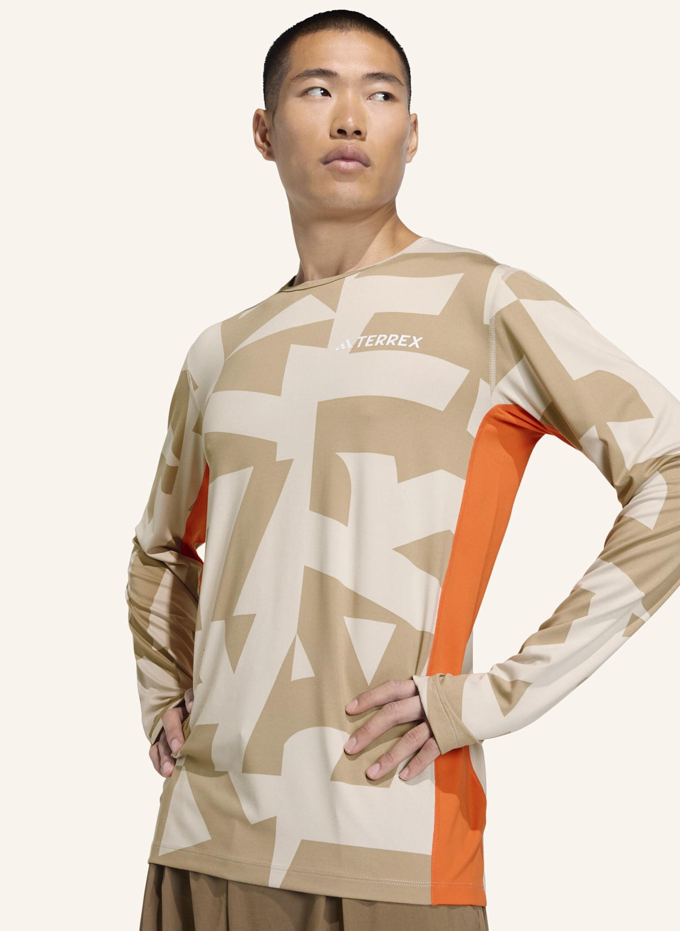 adidas TERREX MULTI SYNTHETIC BASELAYER LONGSLEEVE: BEIGE