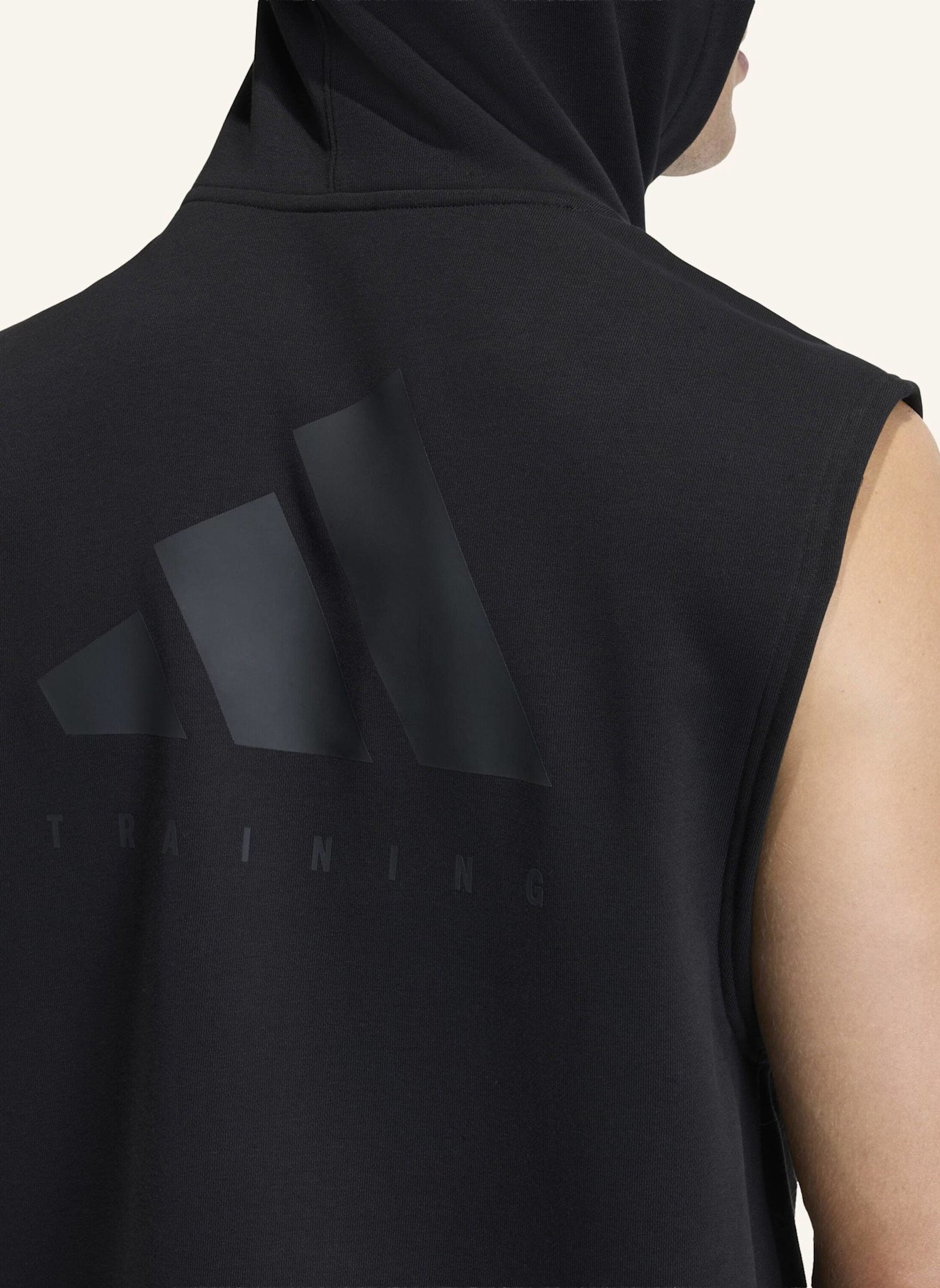 adidas POWER WORKOUT TANKTOP MIT KAPUZE: SCHWARZ