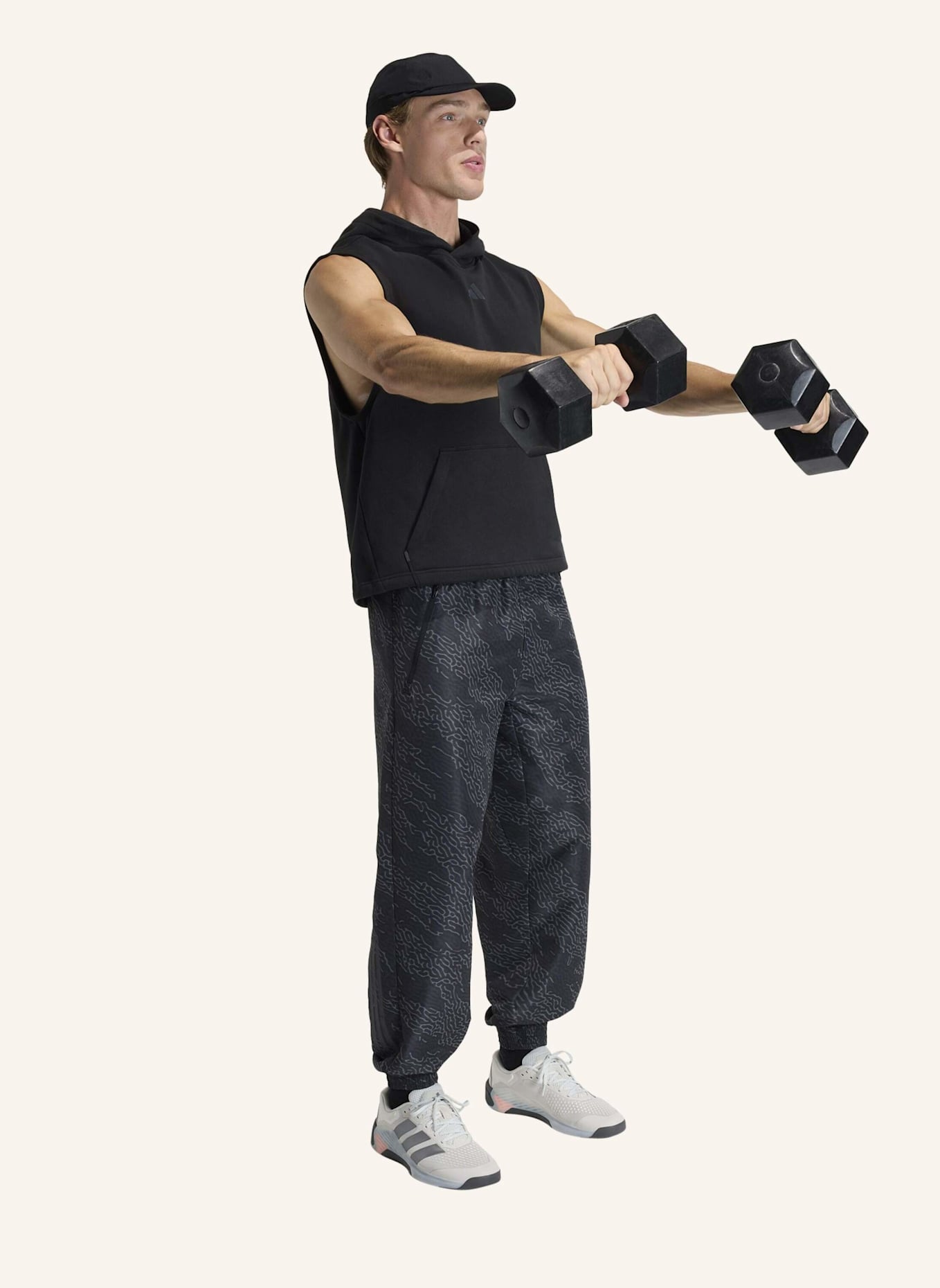 adidas POWER WORKOUT TANKTOP MIT KAPUZE: SCHWARZ