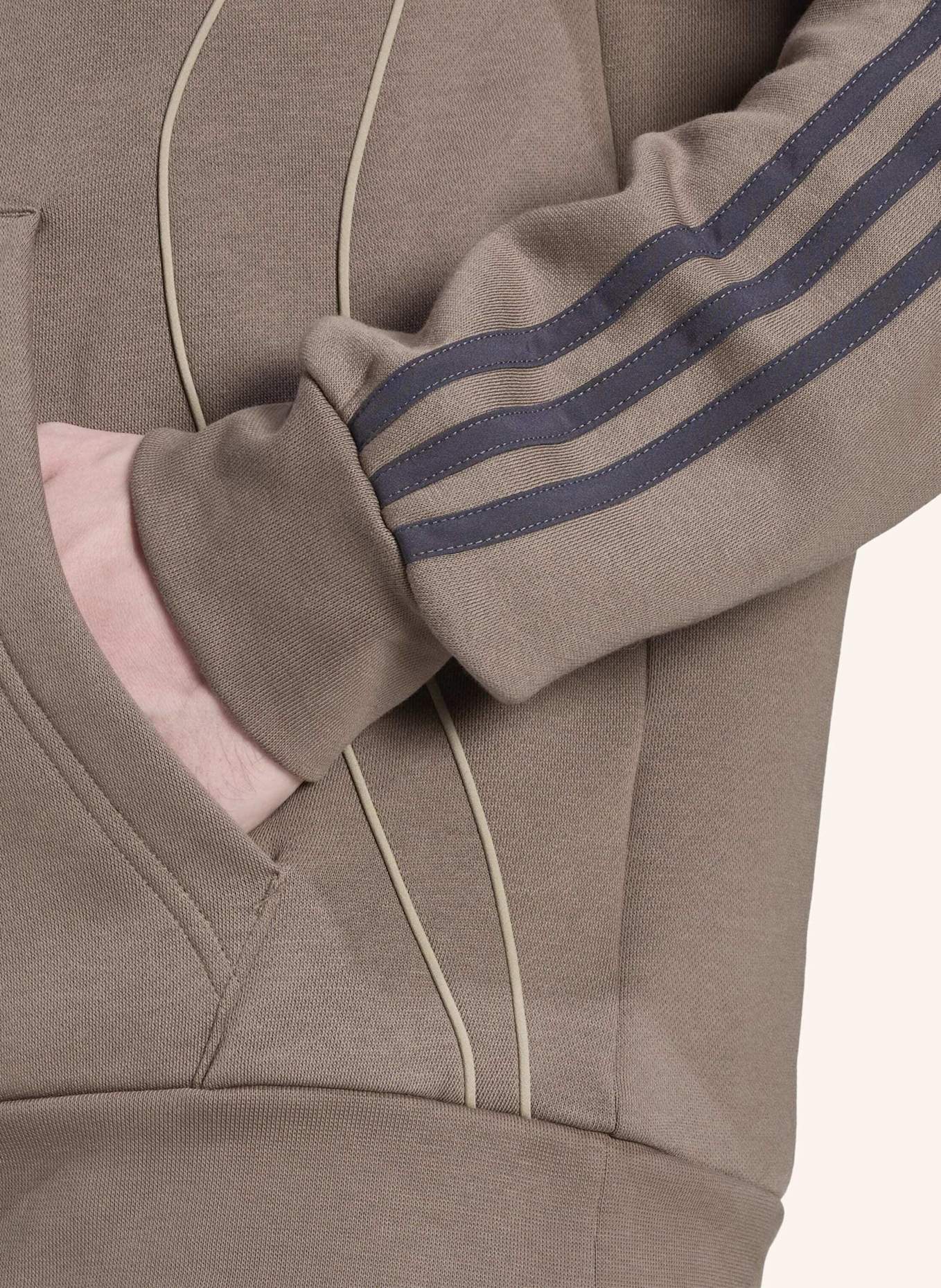 adidas Originals ADICOLOR TEAMGEIST CUT LINE HOODIE: BRAUN