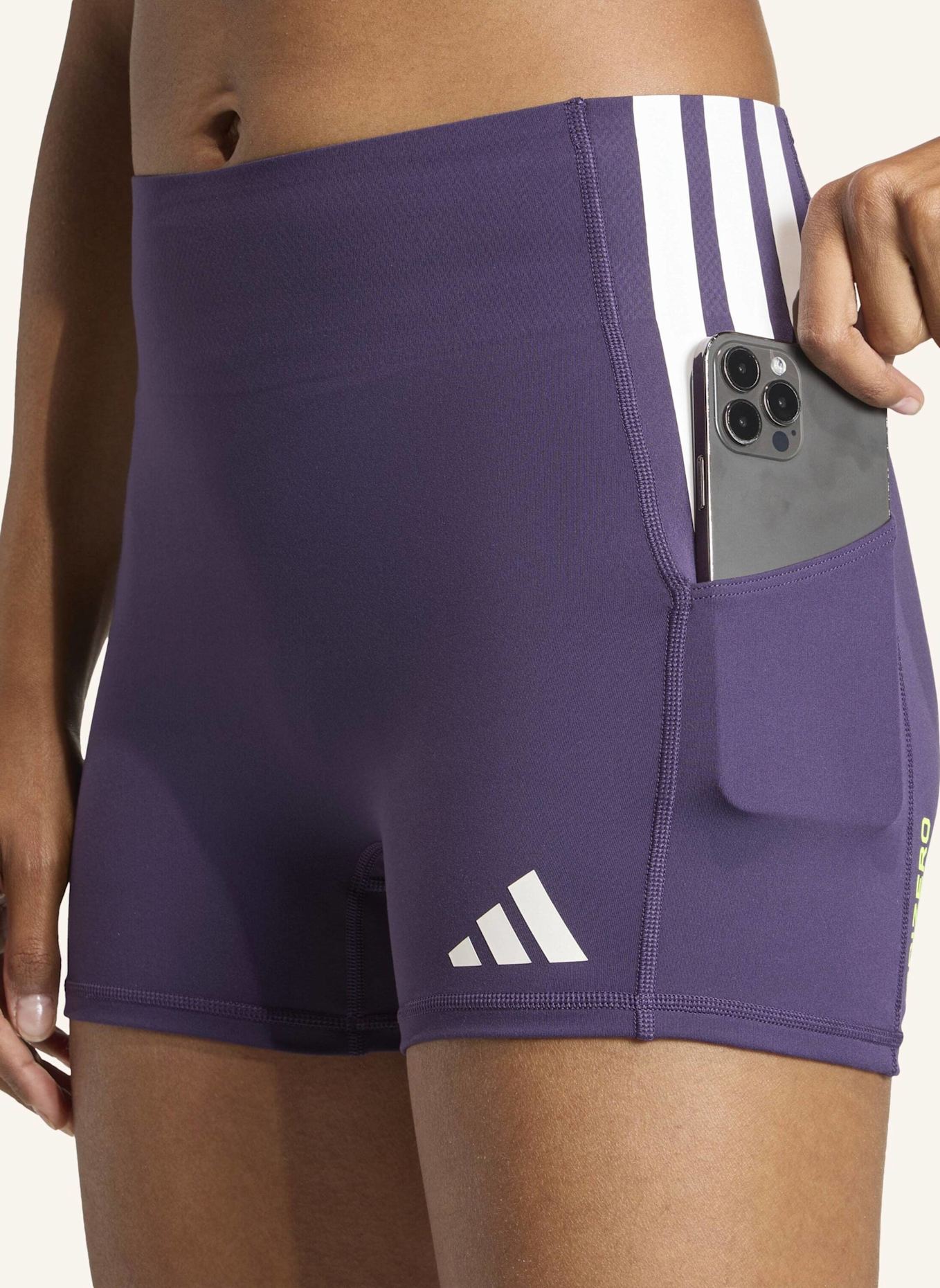 adidas ADIZERO SHORT LEGGINGS: LILA