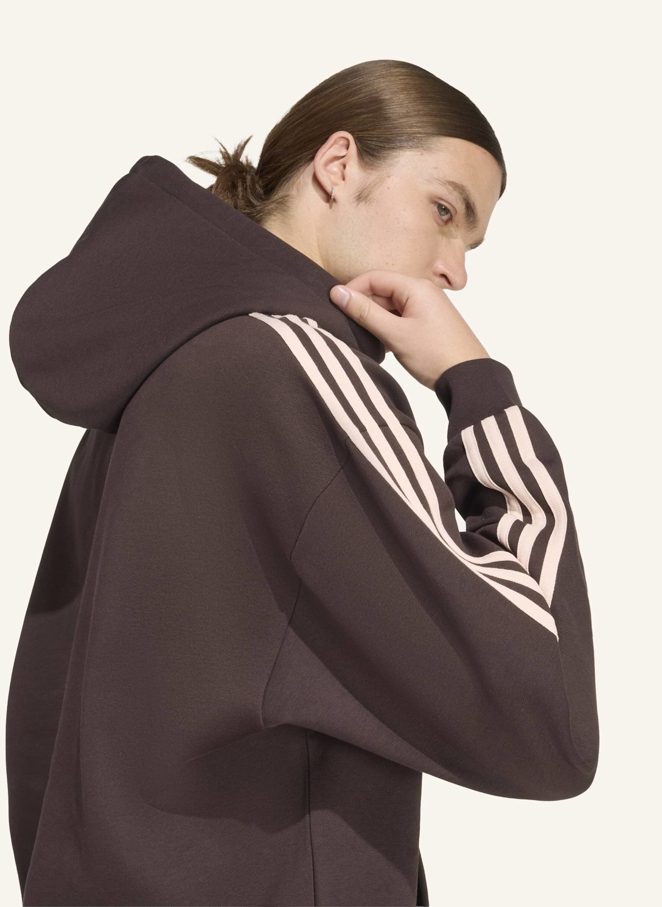 adidas Originals ADICOLOR CLASSICS 3-STREIFEN HOODIE: BRAUN