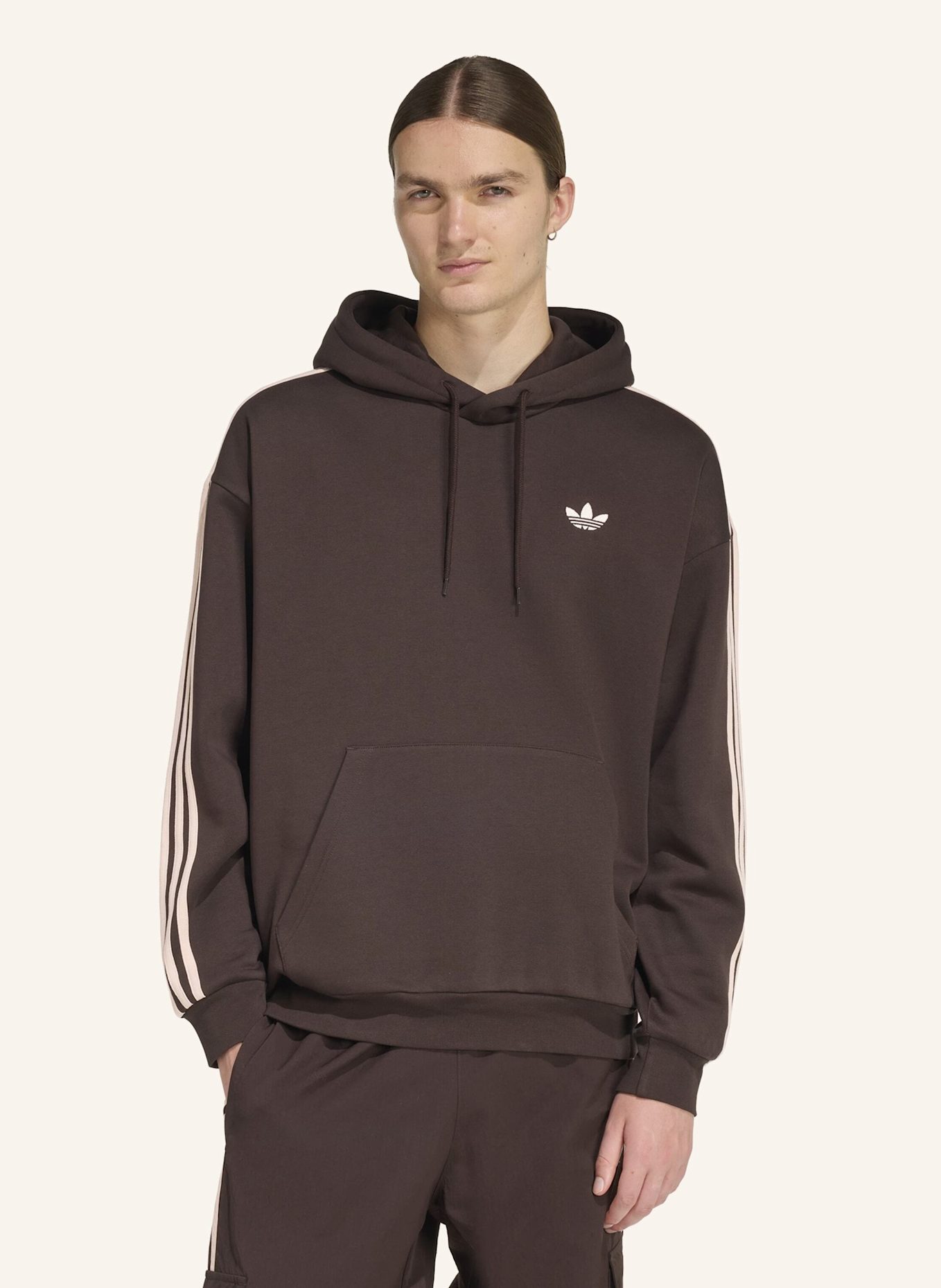 adidas Originals ADICOLOR CLASSICS 3-STREIFEN HOODIE: BRAUN