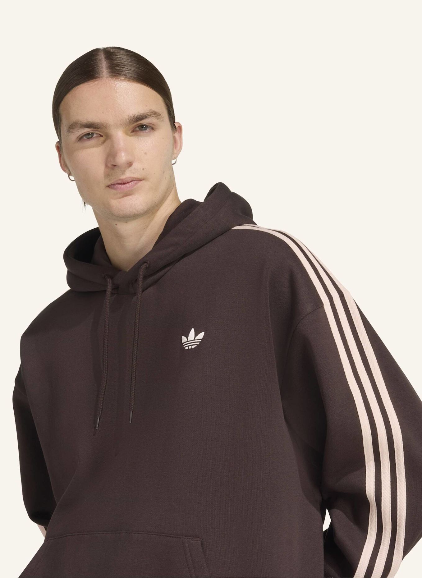 adidas Originals ADICOLOR CLASSICS 3-STREIFEN HOODIE: BRAUN