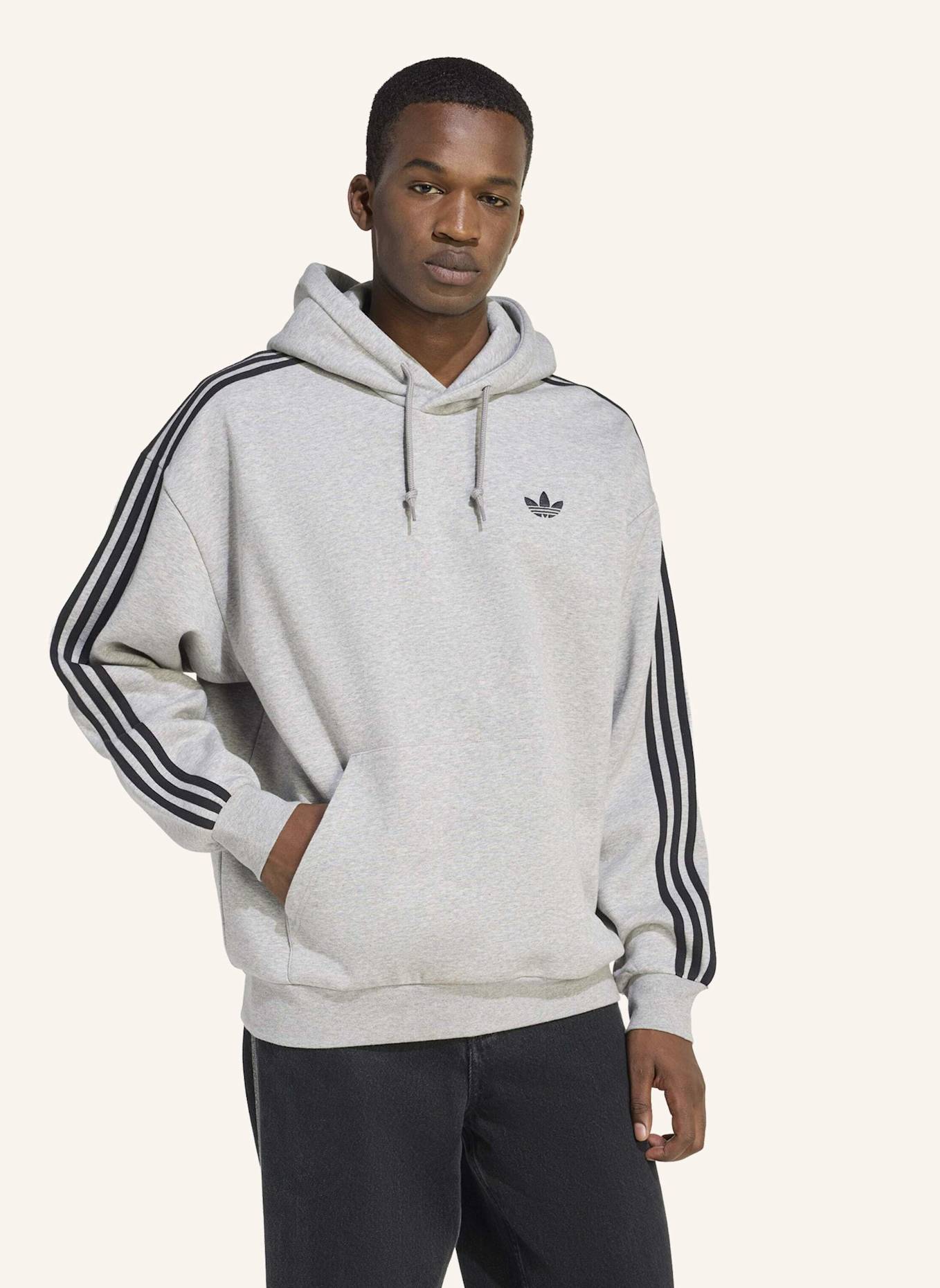 adidas Originals ADICOLOR CLASSICS 3-STREIFEN HOODIE: GRAU