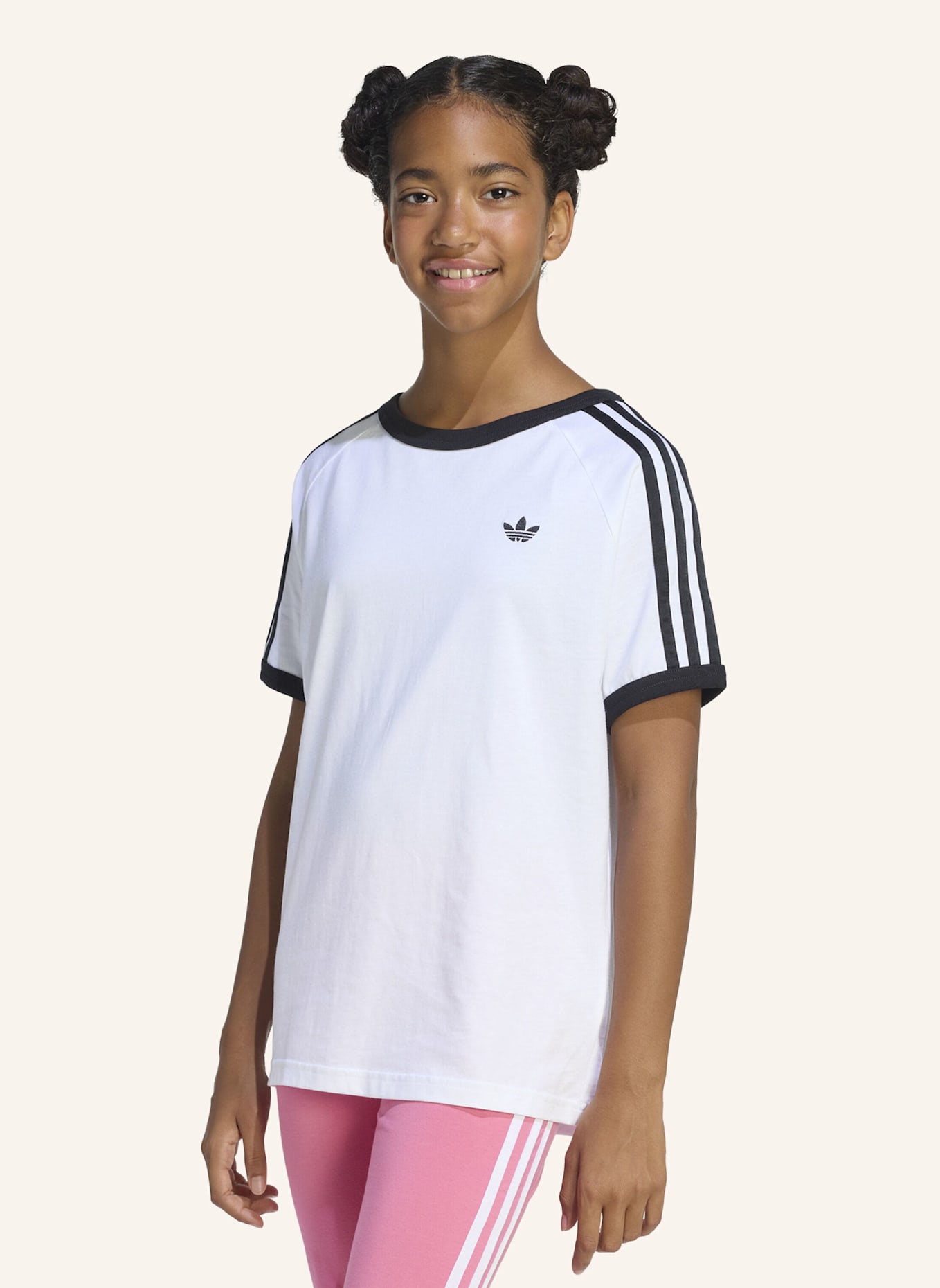adidas Originals T-Shirt 3-STREIFEN: WEISS/ SCHWARZ
