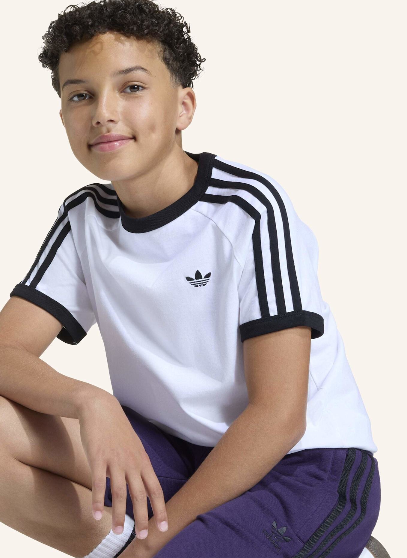adidas Originals T-Shirt 3-STREIFEN: WEISS/ SCHWARZ