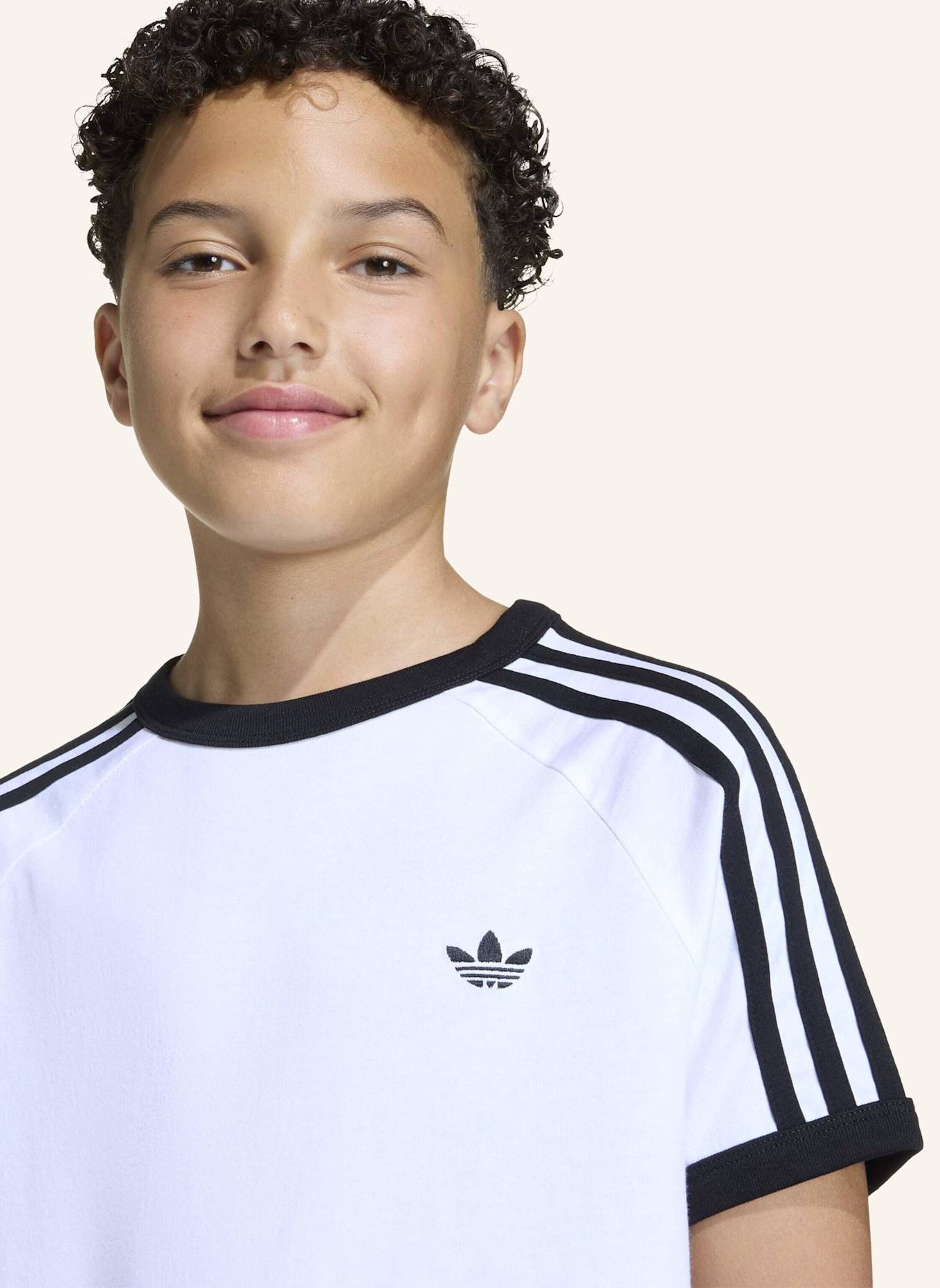 adidas Originals T-Shirt 3-STREIFEN: WEISS/ SCHWARZ