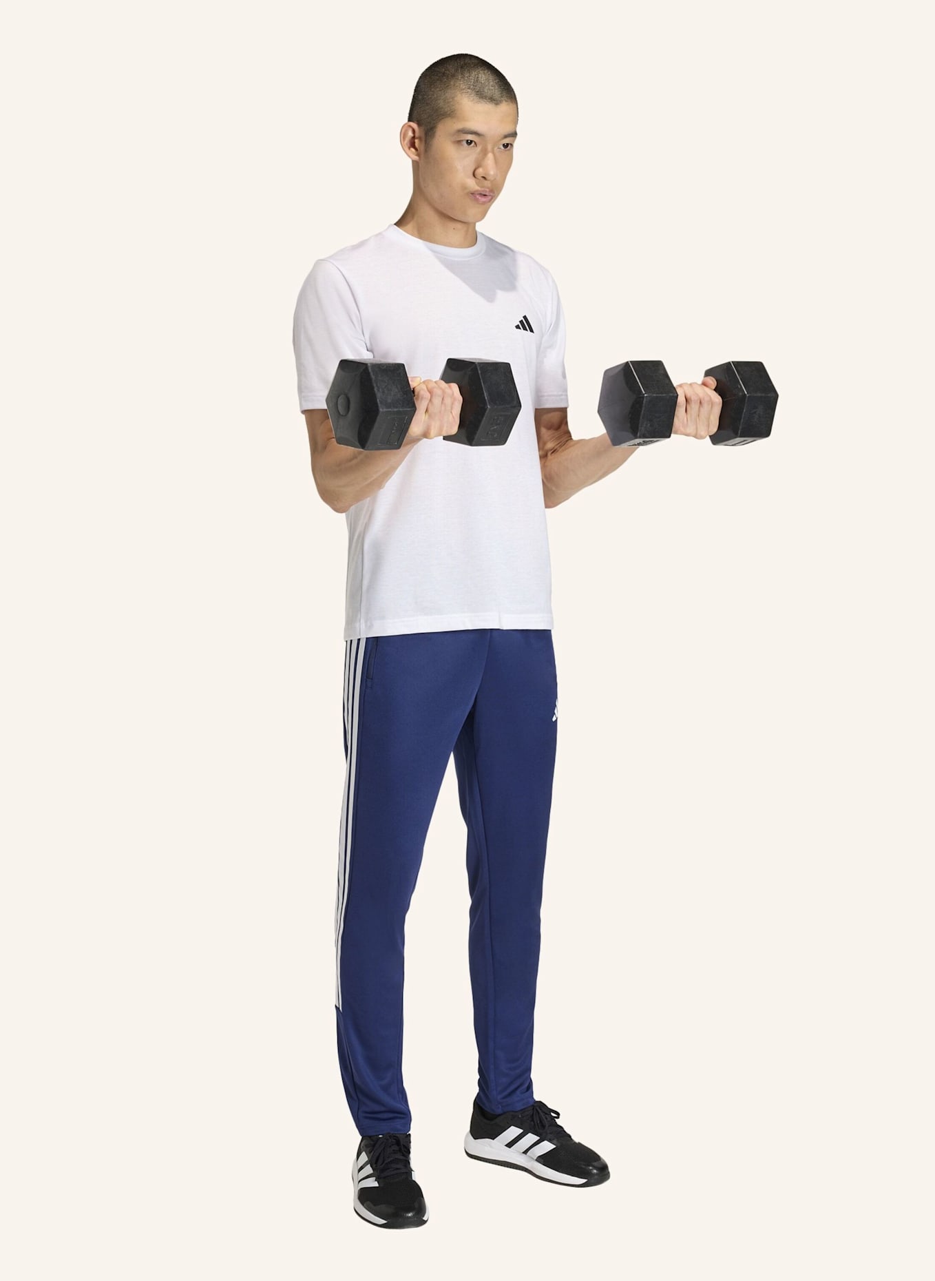 adidas Trainingshose WORKOUT ESSENTIALS ALL-SET 3-STRIPES: BLAU/ WEISS