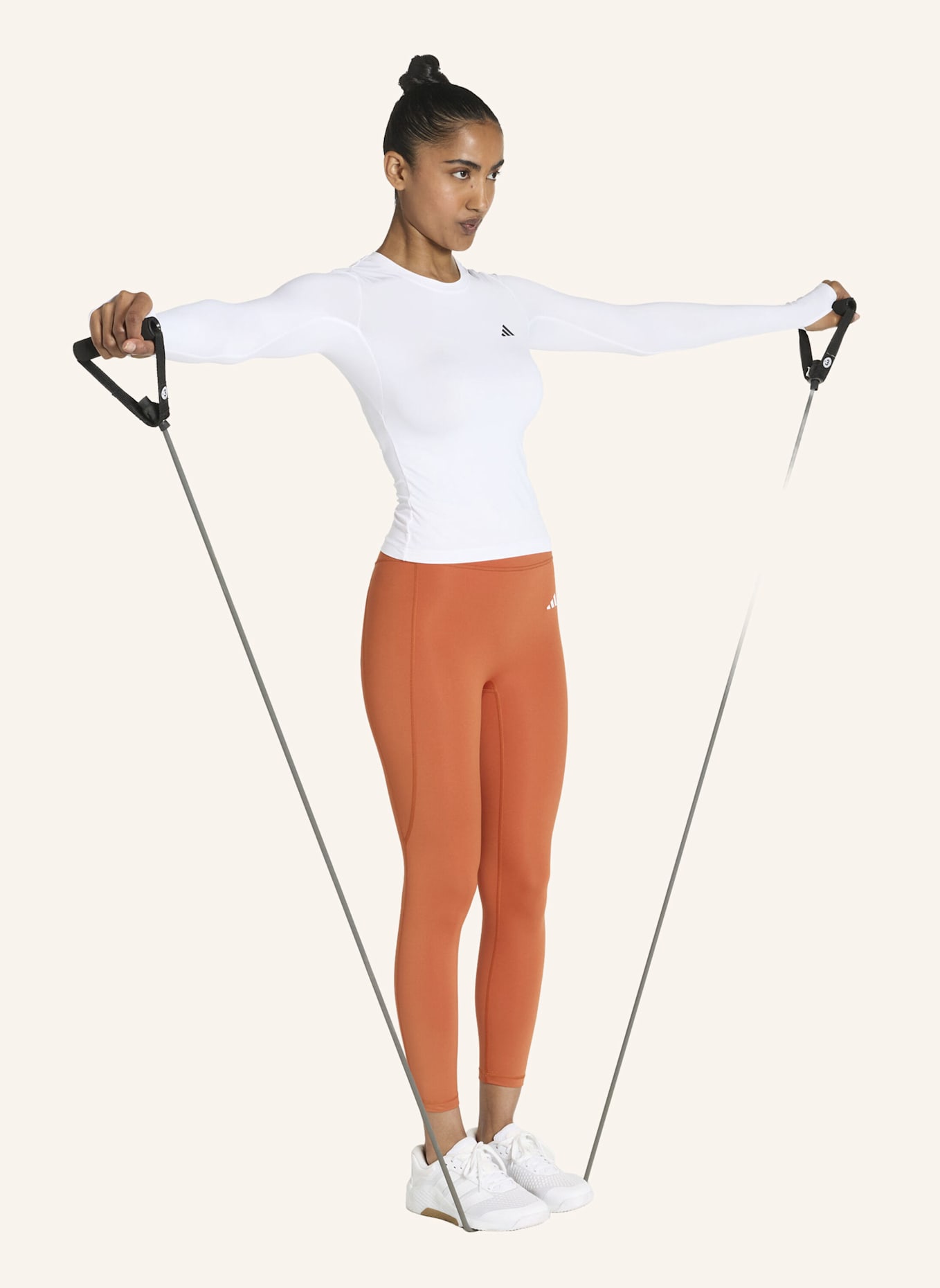 adidas OPTIME ESSENTIALS 7/8-LEGGINGS OHNE VORDERNAHT: ORANGE