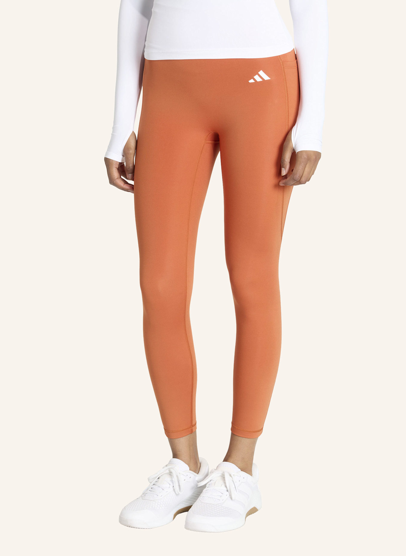 adidas OPTIME ESSENTIALS 7/8-LEGGINGS OHNE VORDERNAHT: ORANGE