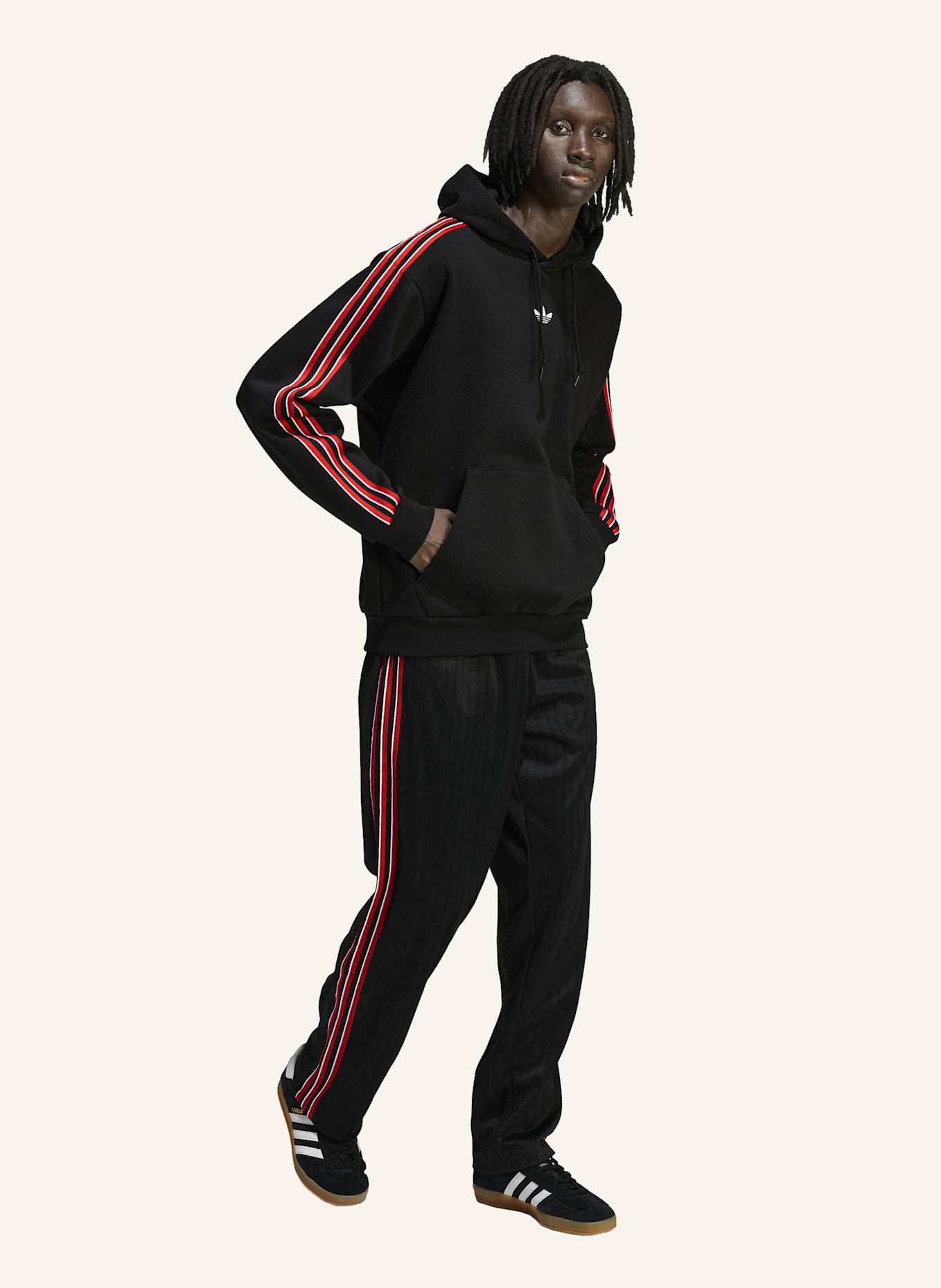 adidas Originals TIPPED STRIPES HOODIE: SCHWARZ