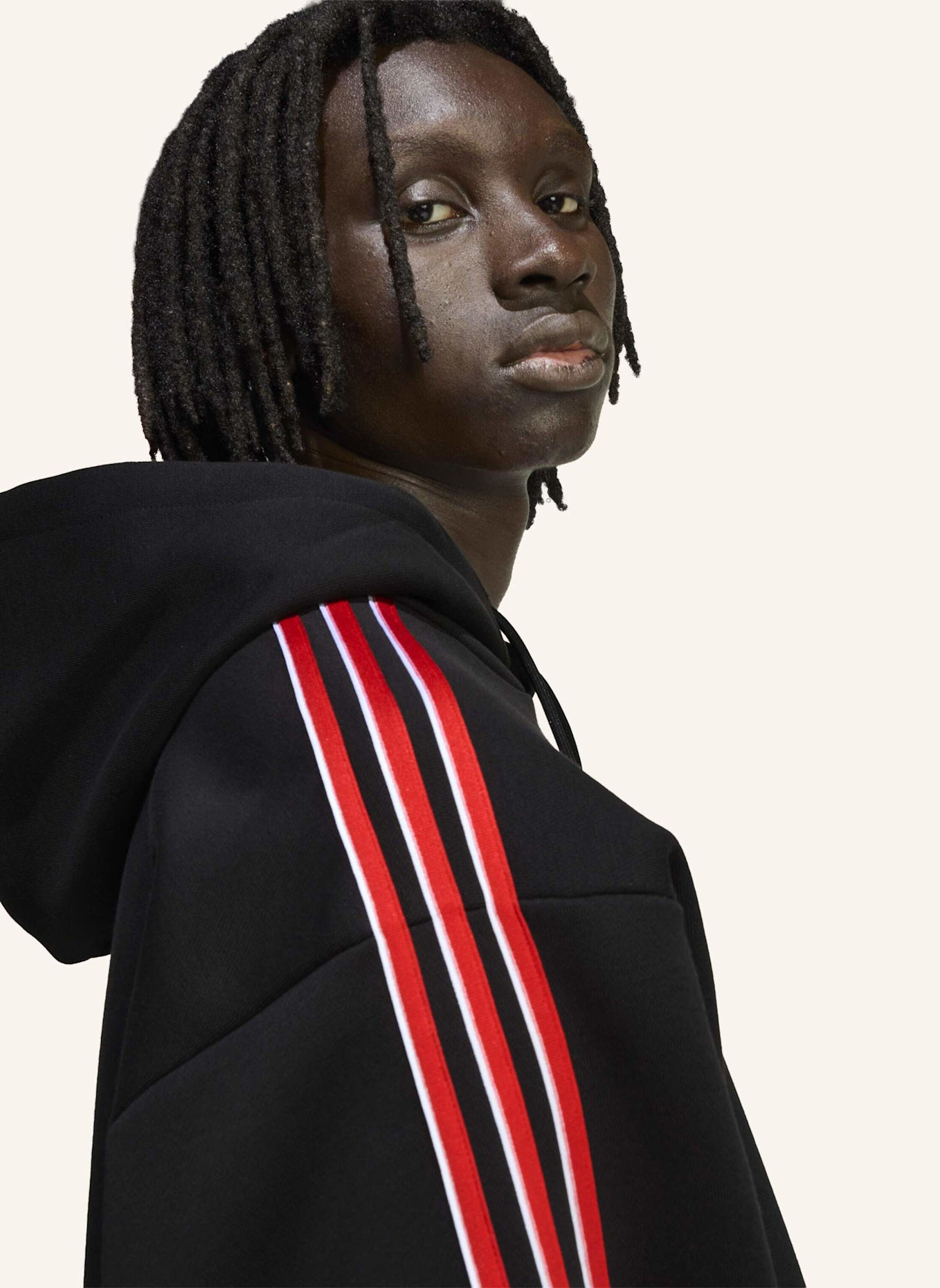 adidas Originals TIPPED STRIPES HOODIE: SCHWARZ