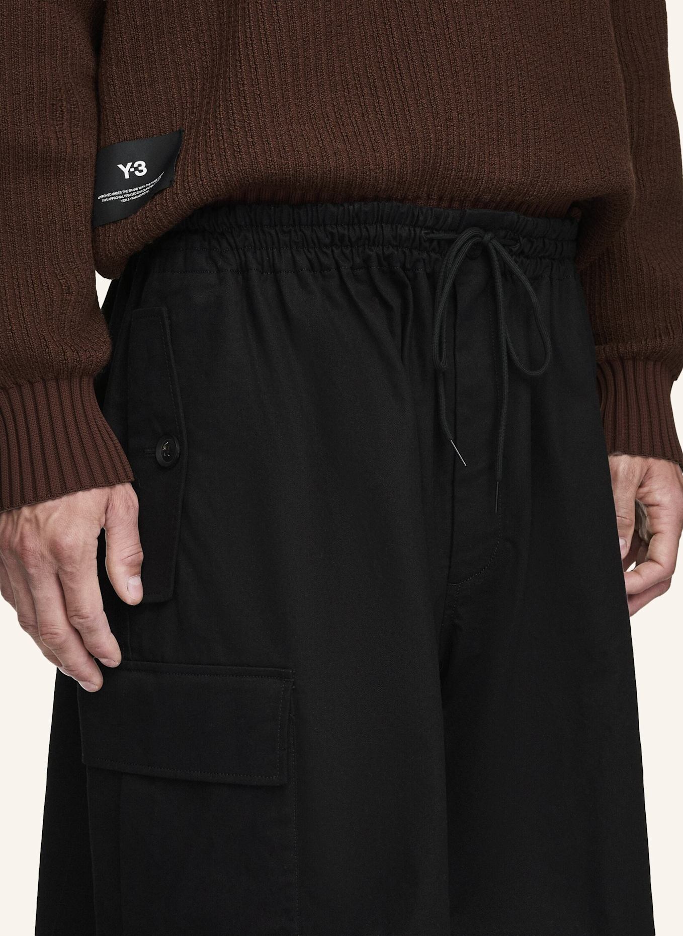 Y-3 Y-3 UT TWILL CARGOHOSE: SCHWARZ