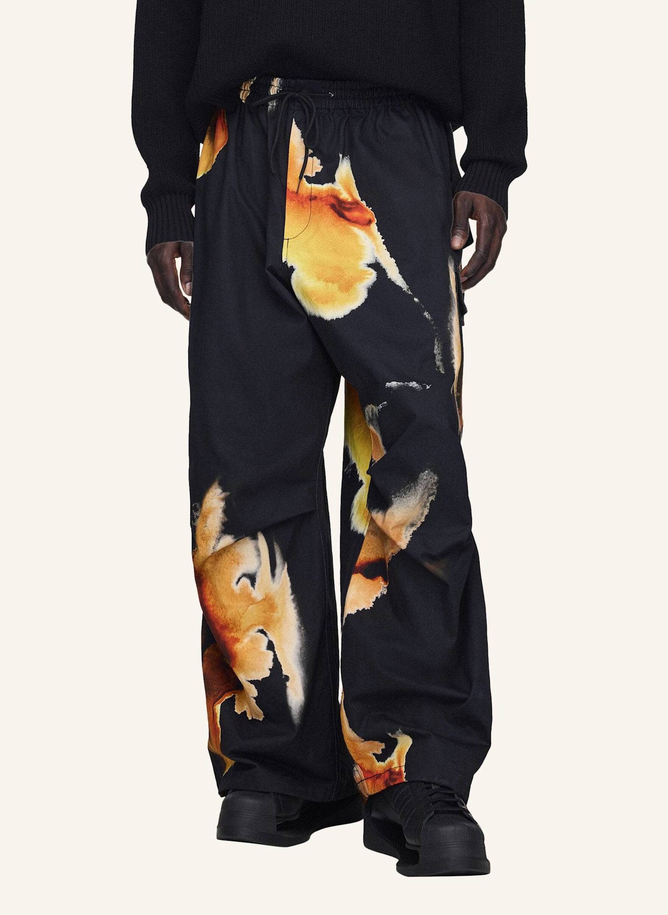 Y-3 Y-3 AOP UT TWILL CARGOHOSE: SCHWARZ