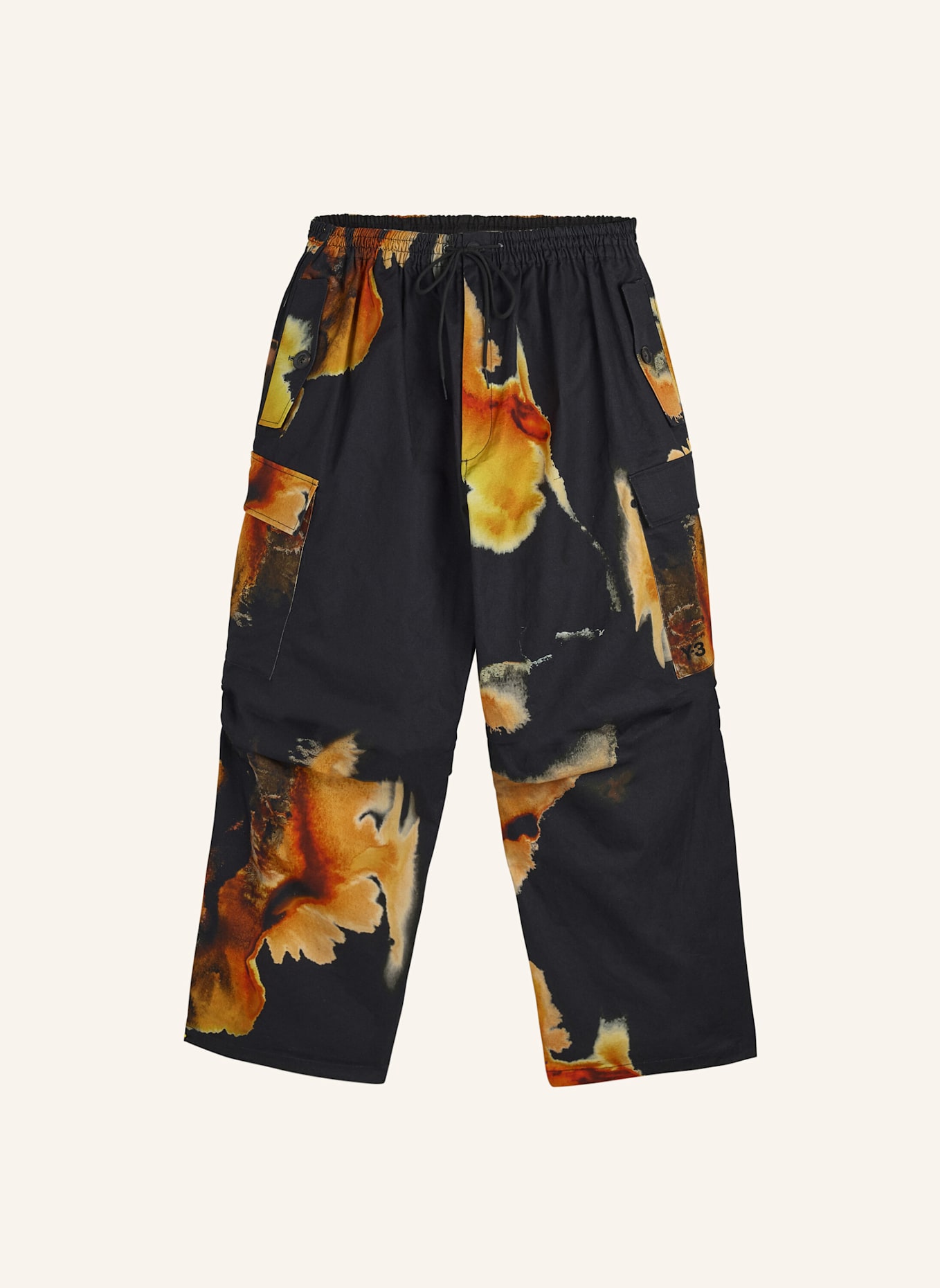 Y-3 Y-3 AOP UT TWILL CARGOHOSE: SCHWARZ