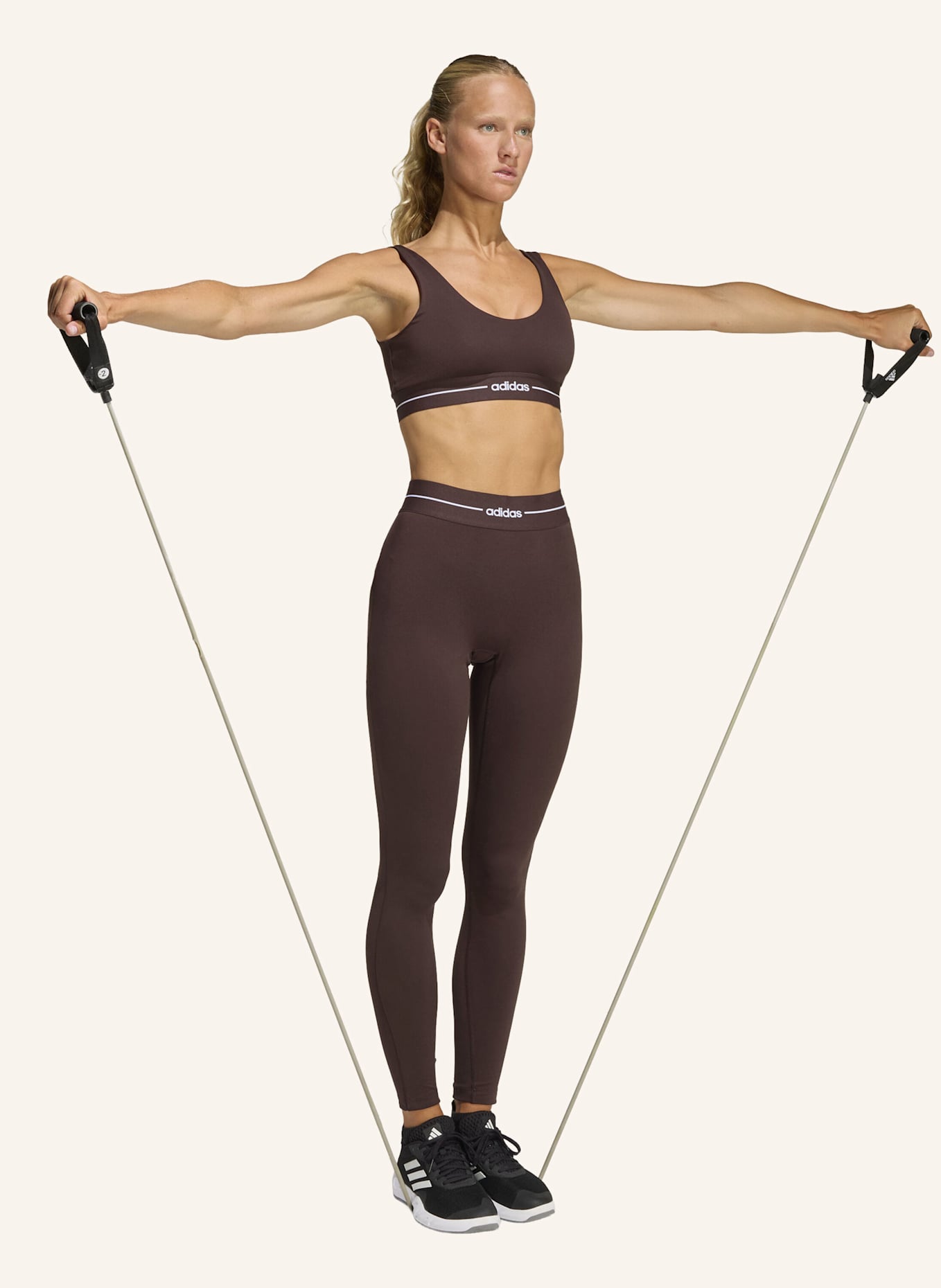 adidas HYPERGLAM FULL LENGTH LEGGINGS: BRAUN