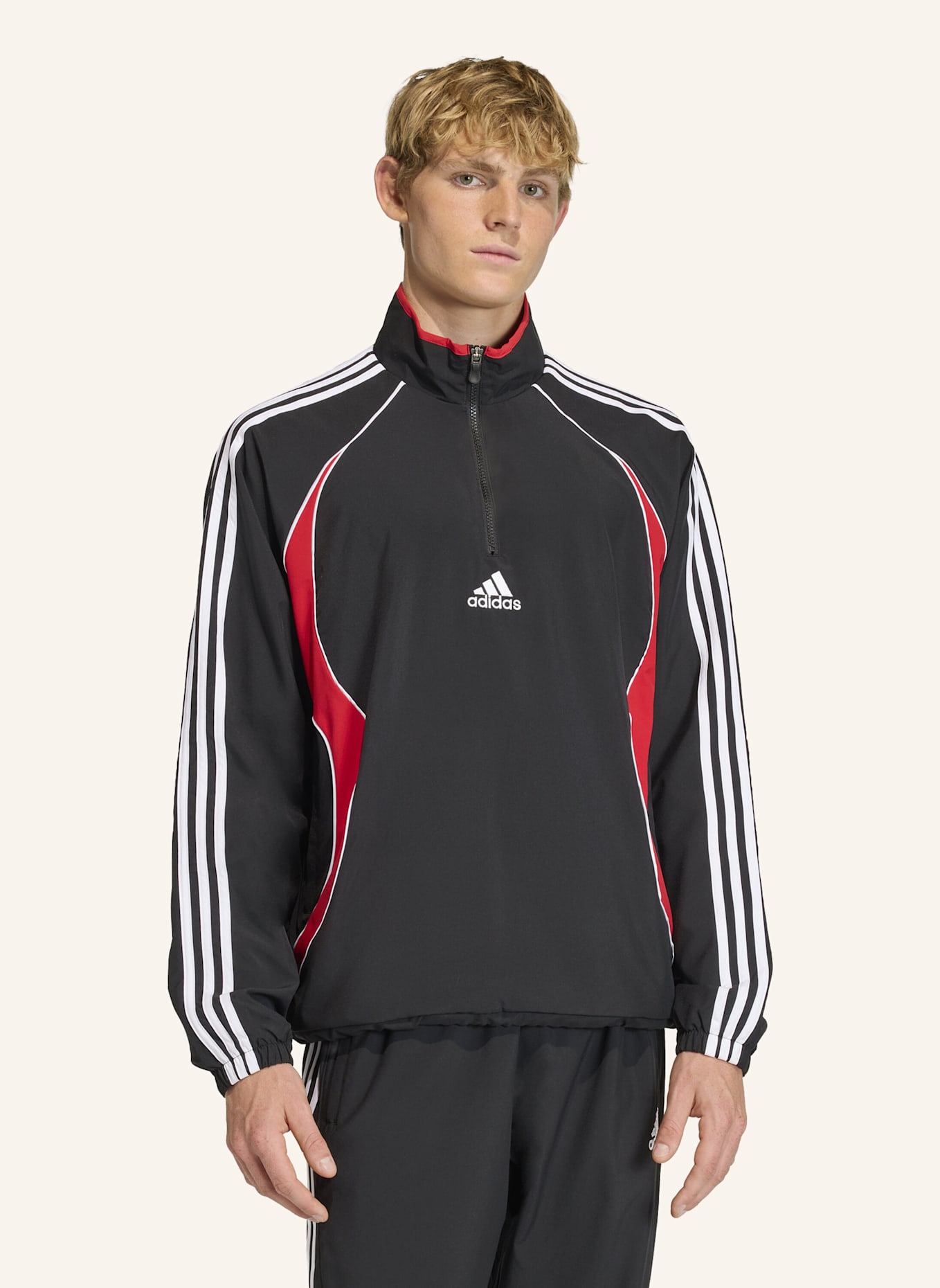 adidas Originals TEAMGEIST HALF ZIP SWEATSHIRT.: SCHWARZ