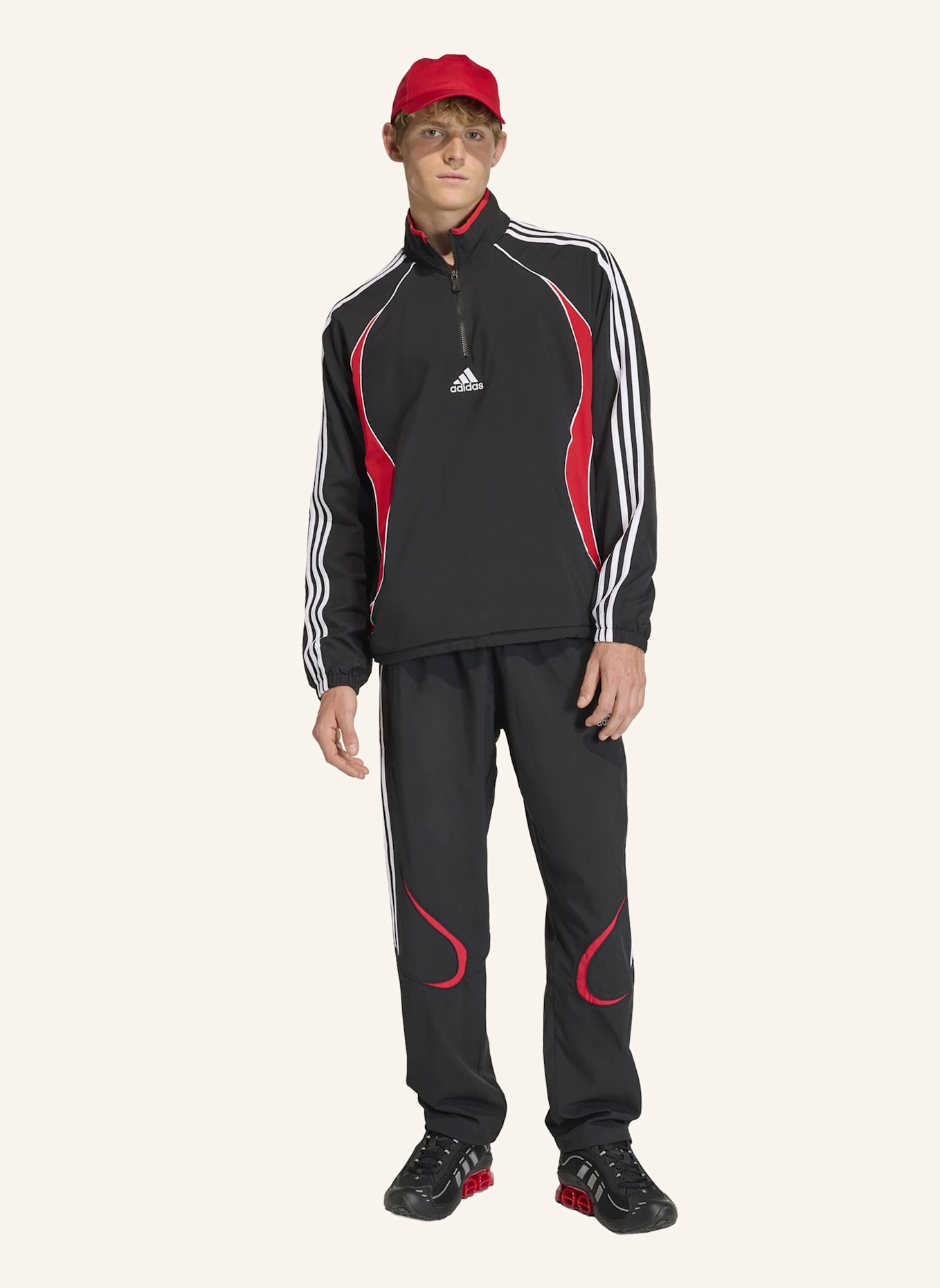 adidas Originals TEAMGEIST HALF ZIP SWEATSHIRT.: SCHWARZ