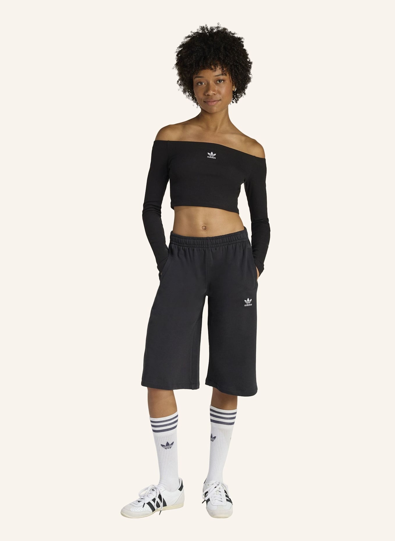 adidas Originals Off-Shoulder-Shirt ESSENTIALS: SCHWARZ